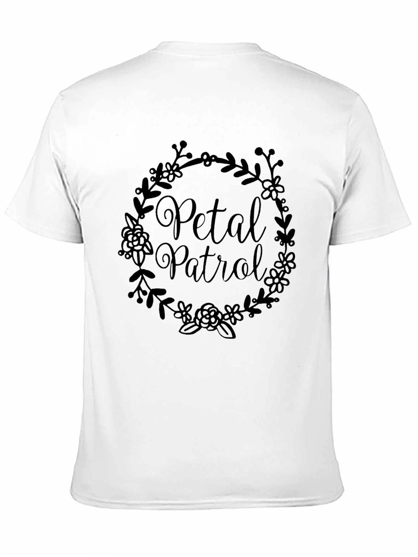 Petal Patrol Black Crew Neck T-Shirt