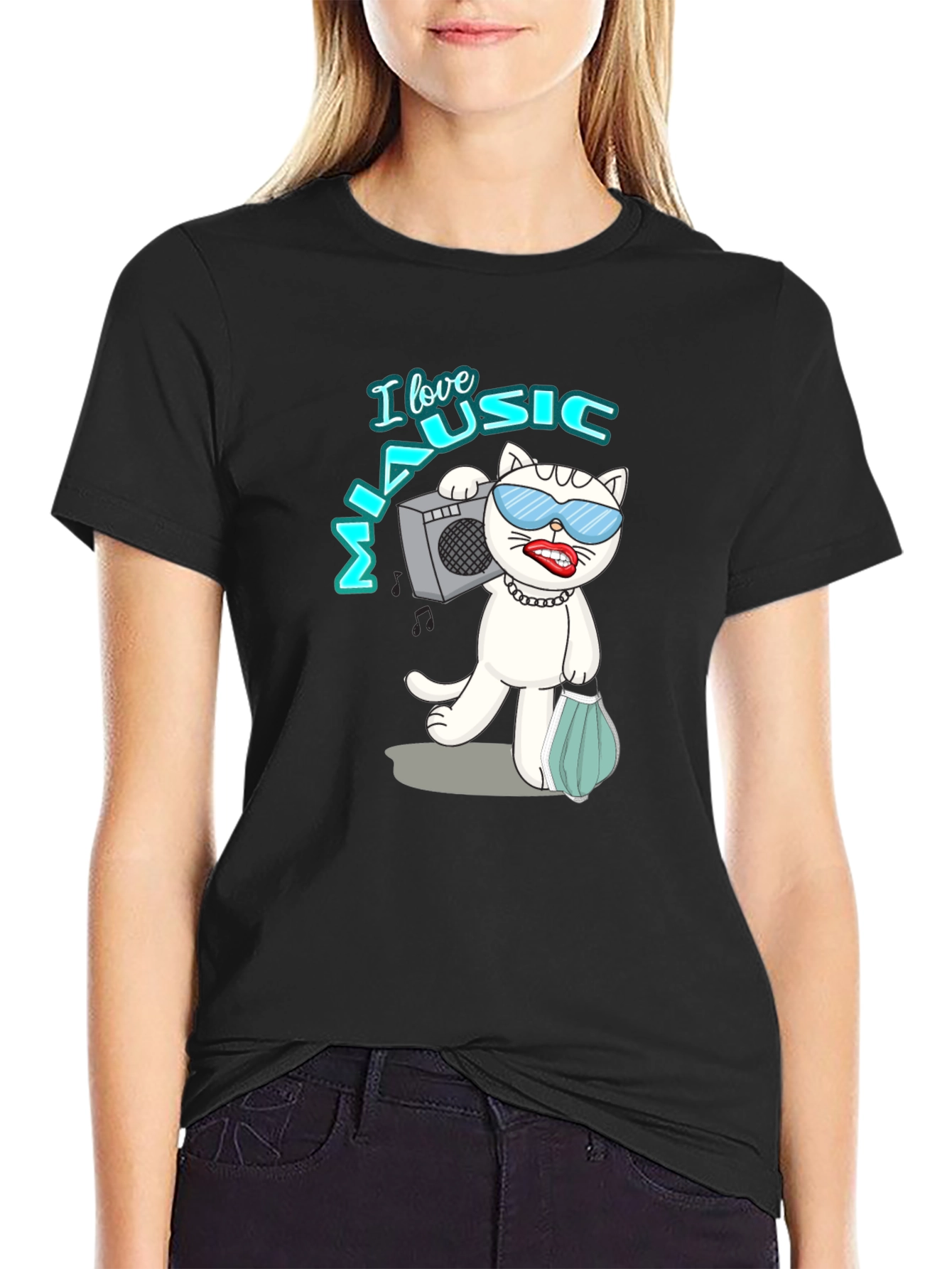 Cool Cat Music Lover T-Shirt