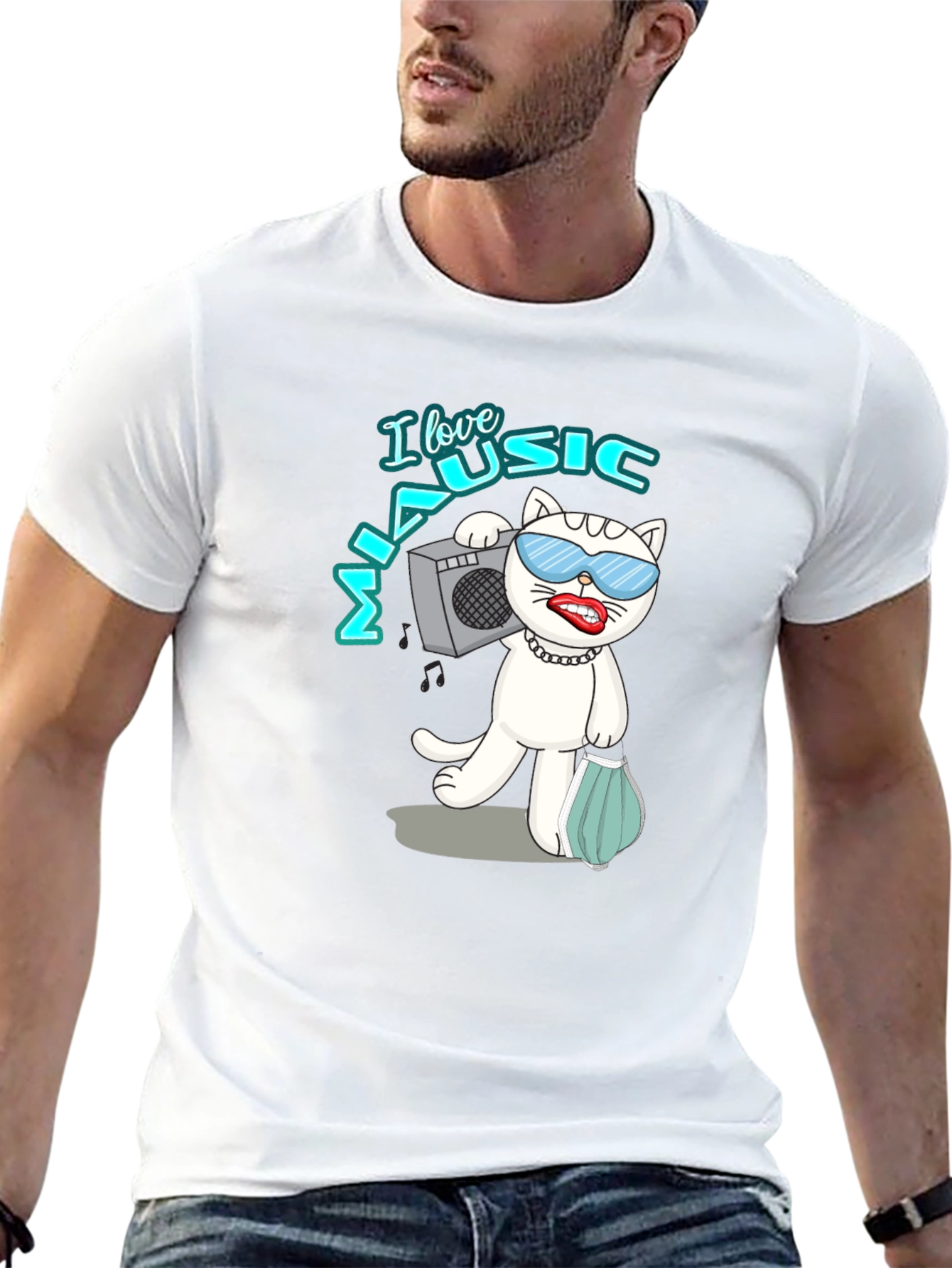 Cool Cat Music Lover T-Shirt