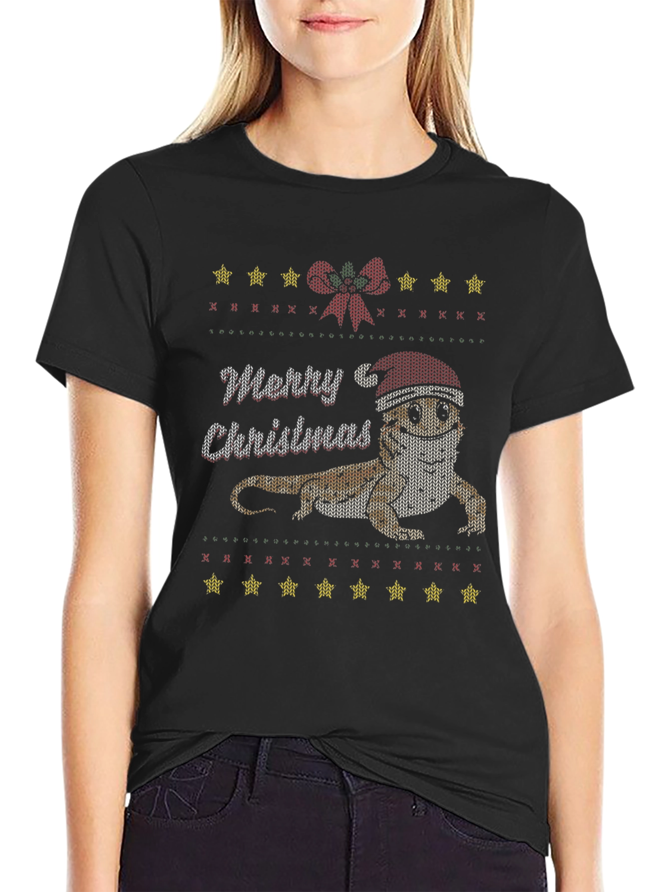 Merry Christmas Bearded Dragon Ugly Christmas Sweater T-Shirt