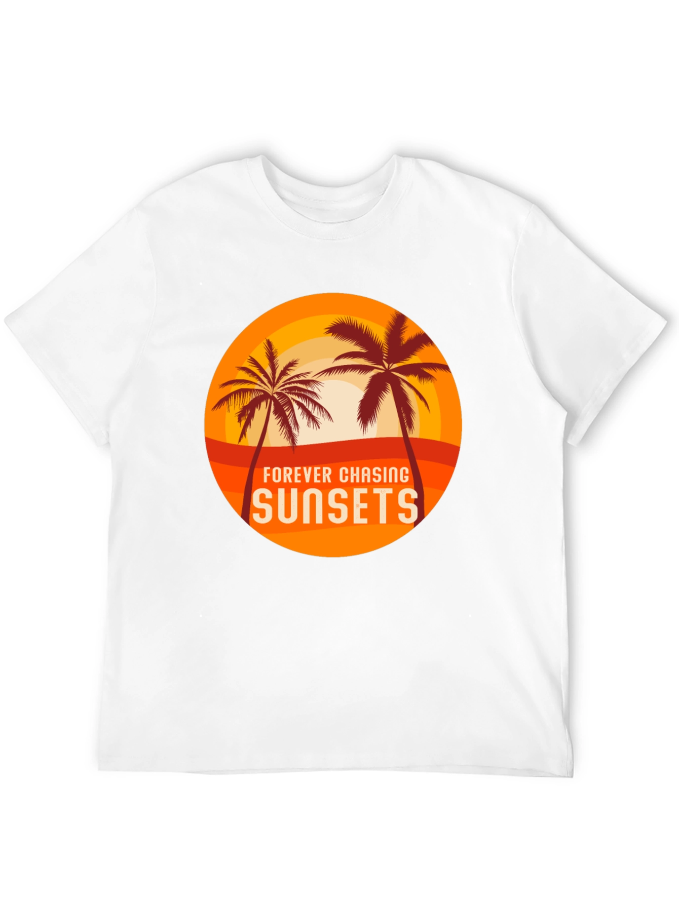 Sunset Chasing Black Tee - Tropical Vibes