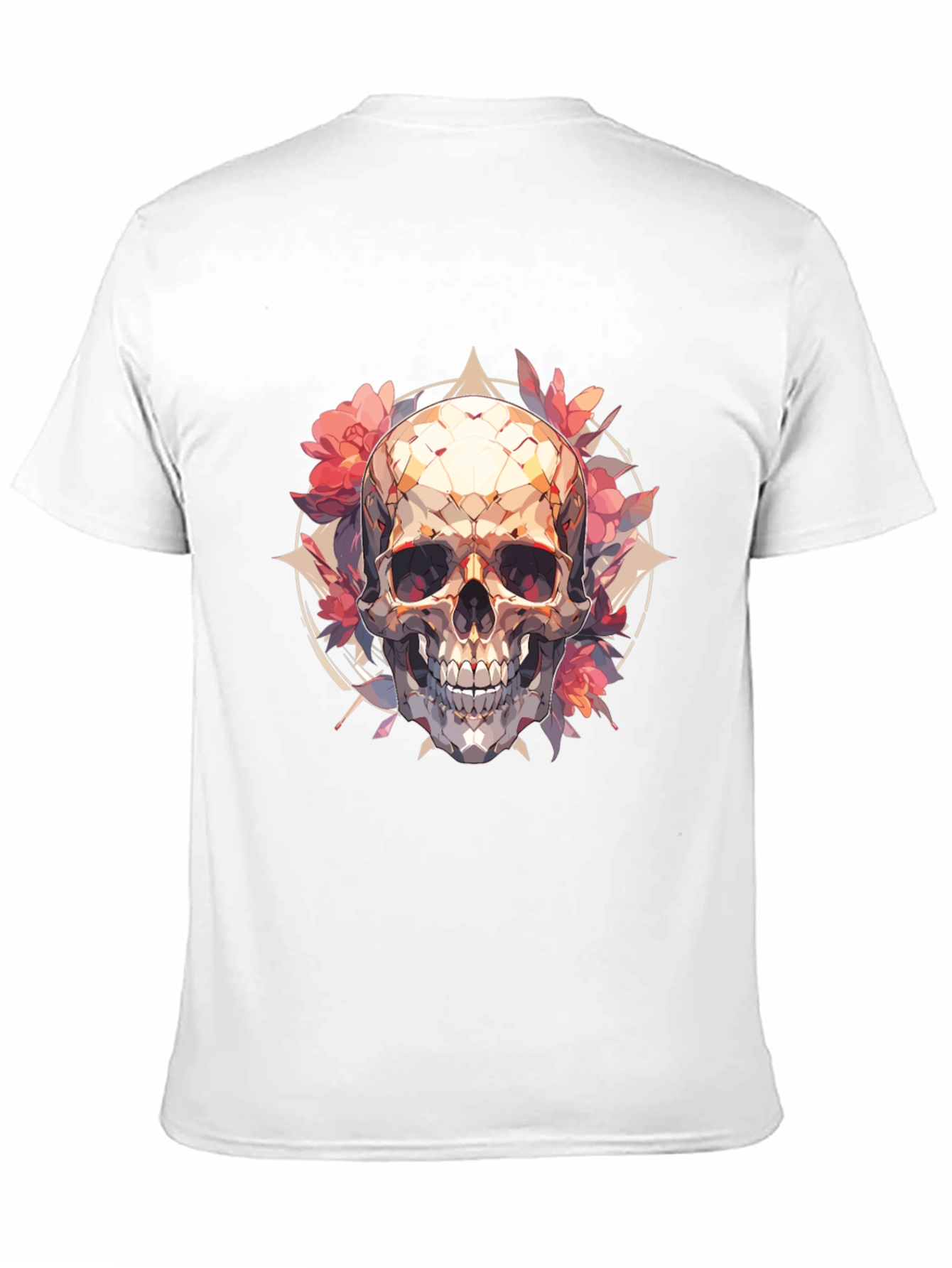 Skull & Floral Graphic Tee - Black