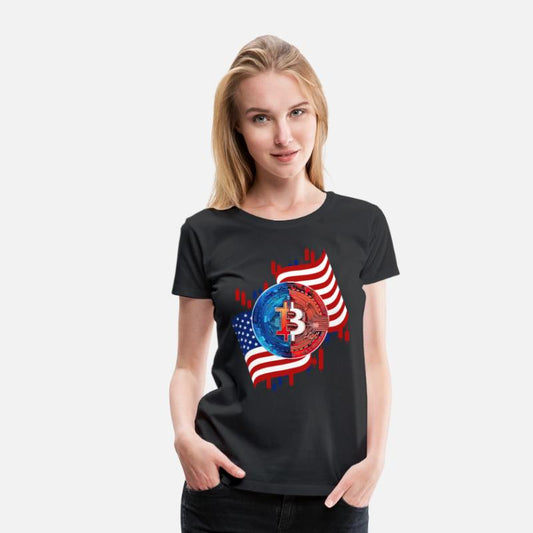 American Flag Bitcoin Crypto Currency Trading