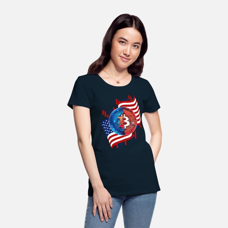 American Flag Bitcoin Crypto Currency Trading