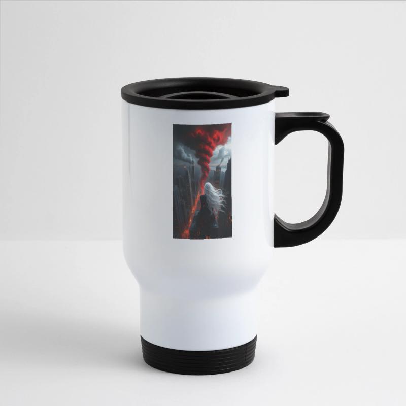 Apocalyptic Angel Over Burning City