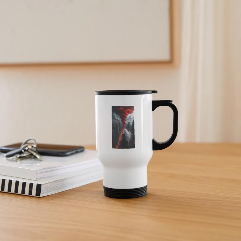 Apocalyptic Angel Over Burning City