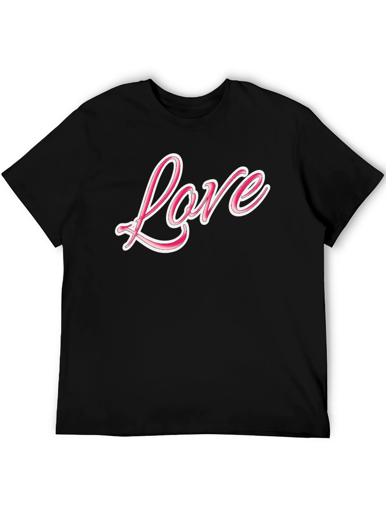 Love Graphic Print Black T-Shirt