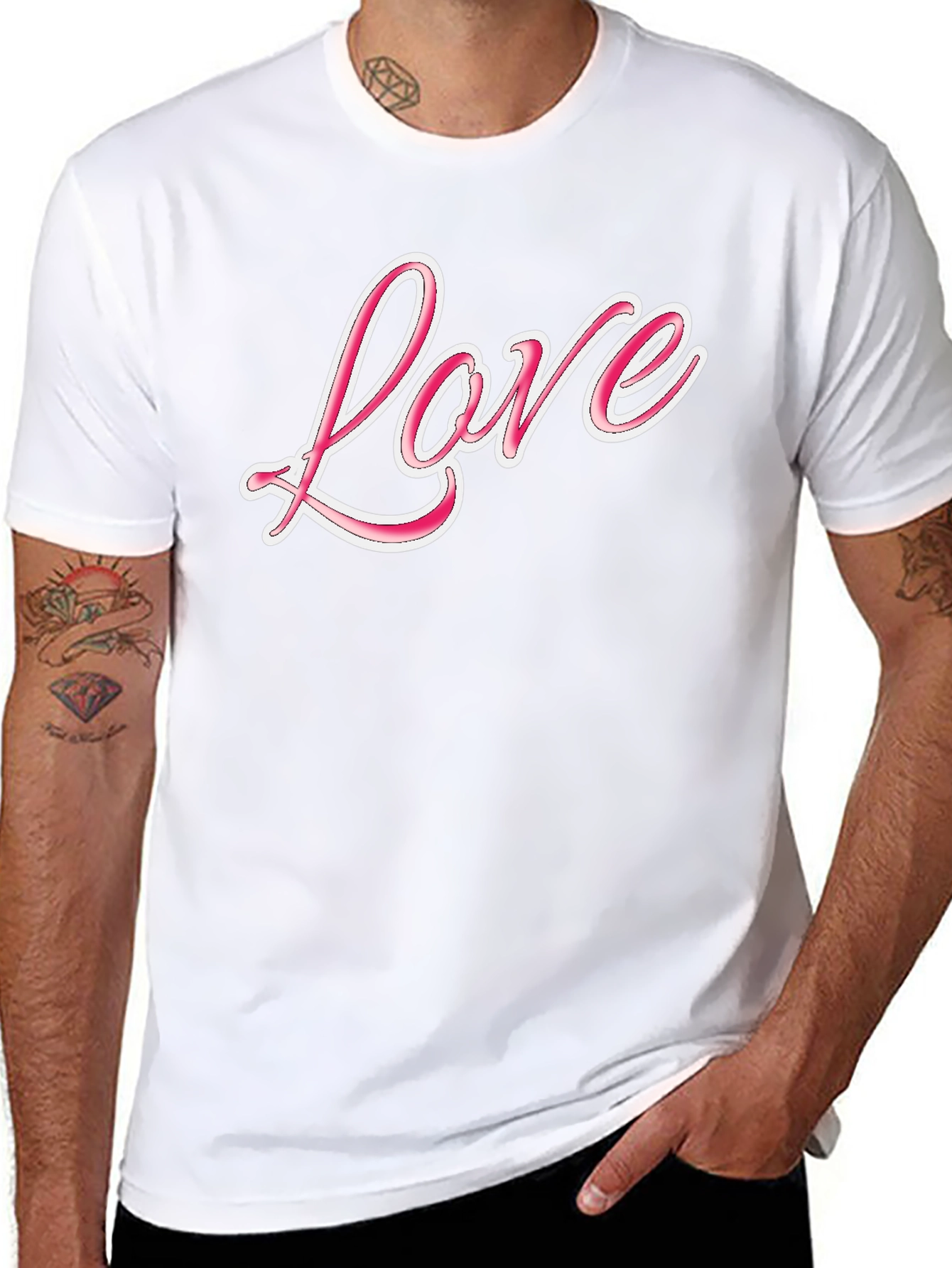 Love Graphic Print Black T-Shirt