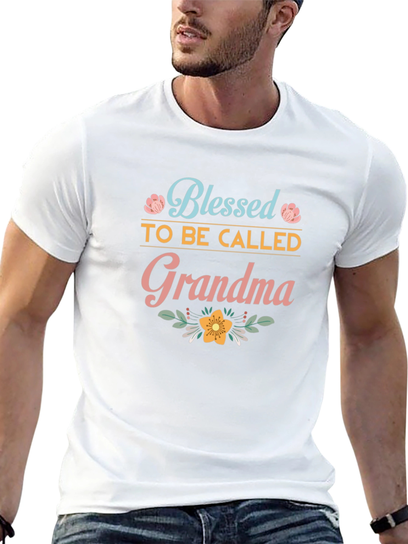 Blessed Grandma T-Shirt - Cute Floral Design