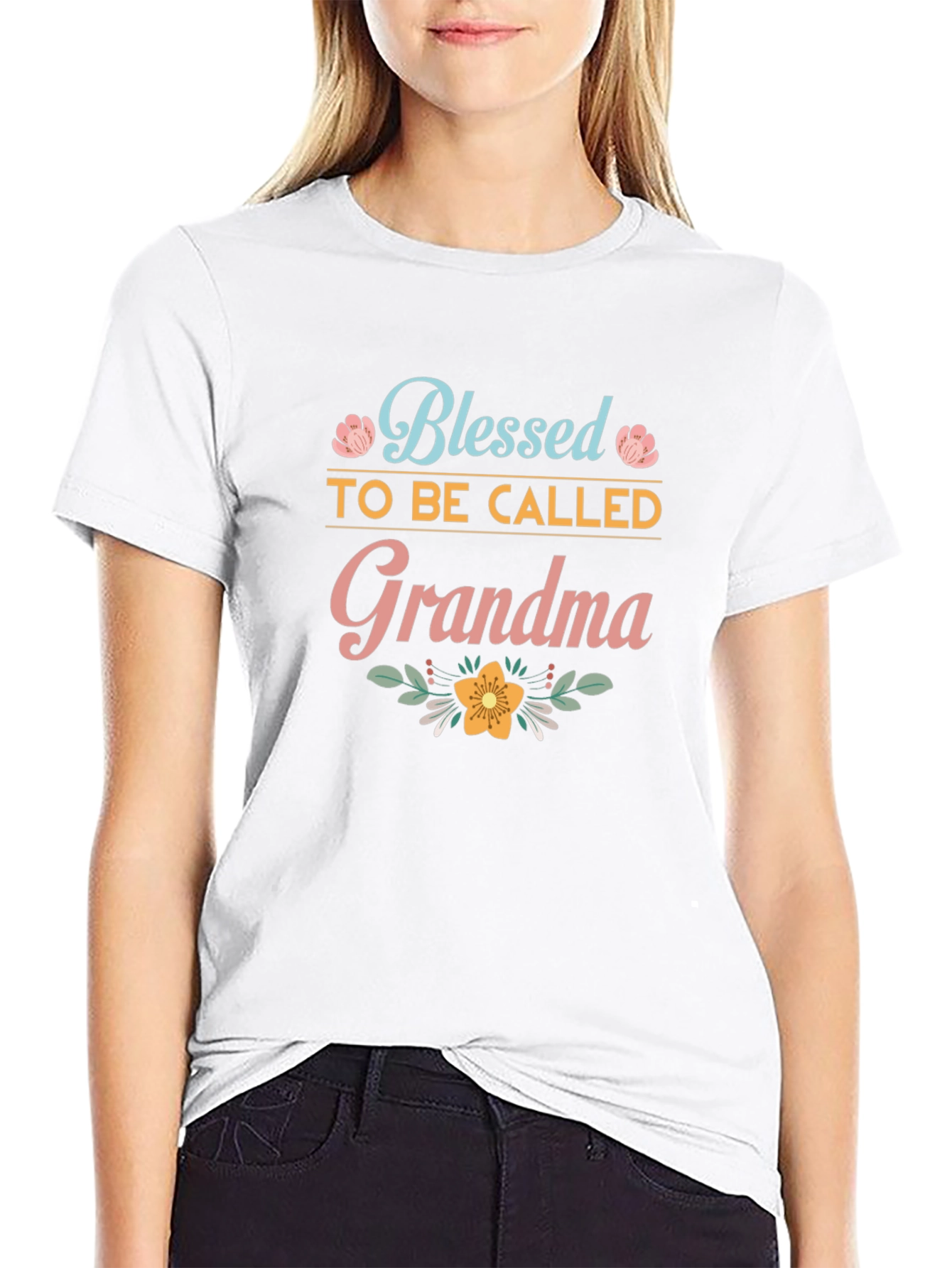 Blessed Grandma T-Shirt - Cute Floral Design