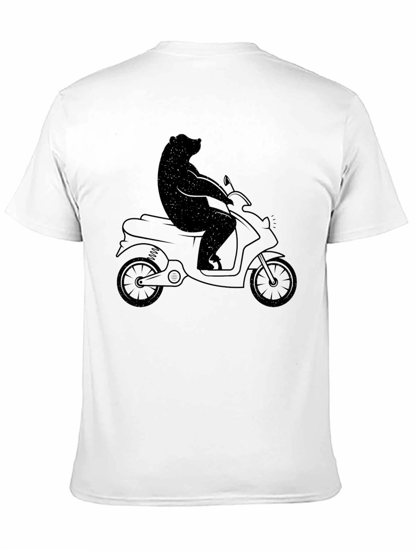 Bear on Scooter Graphic Tee - Black