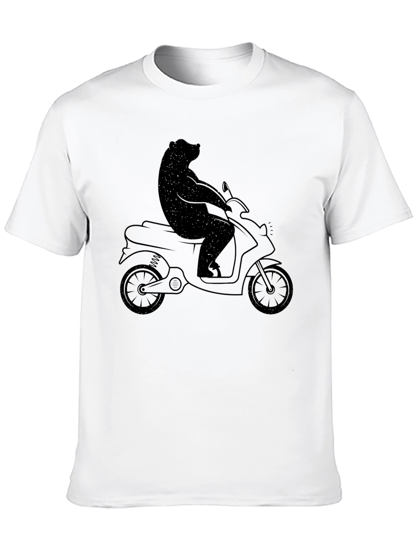 Bear on Scooter Graphic Tee - Black