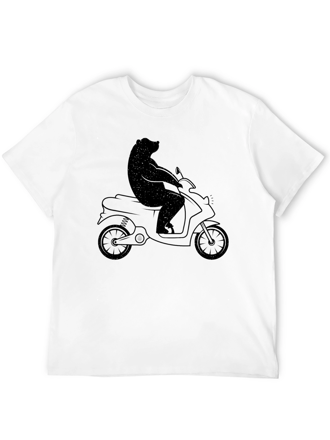 Bear on Scooter Graphic Tee - Black