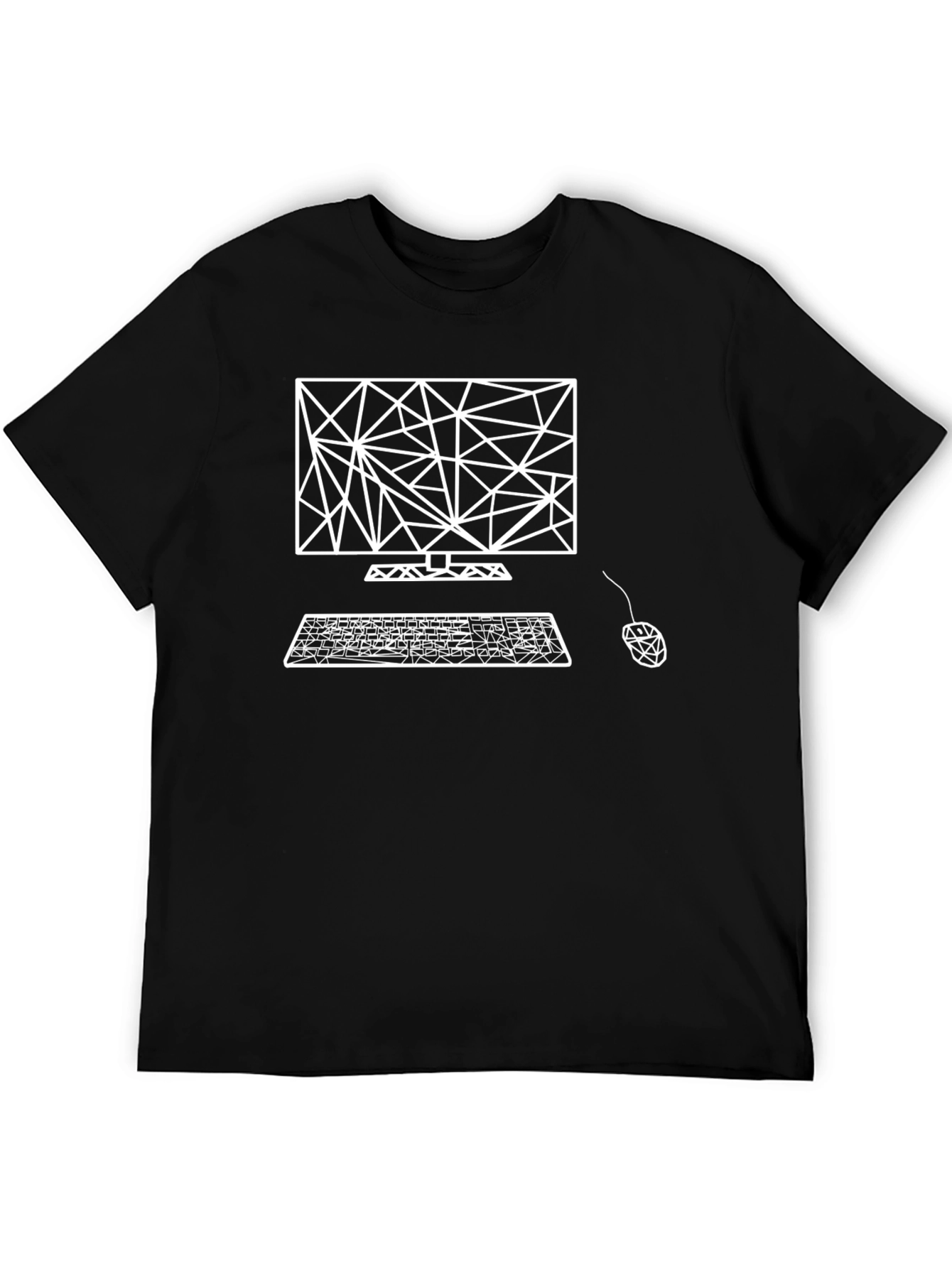 Geometric Computer Graphic Tee - Black