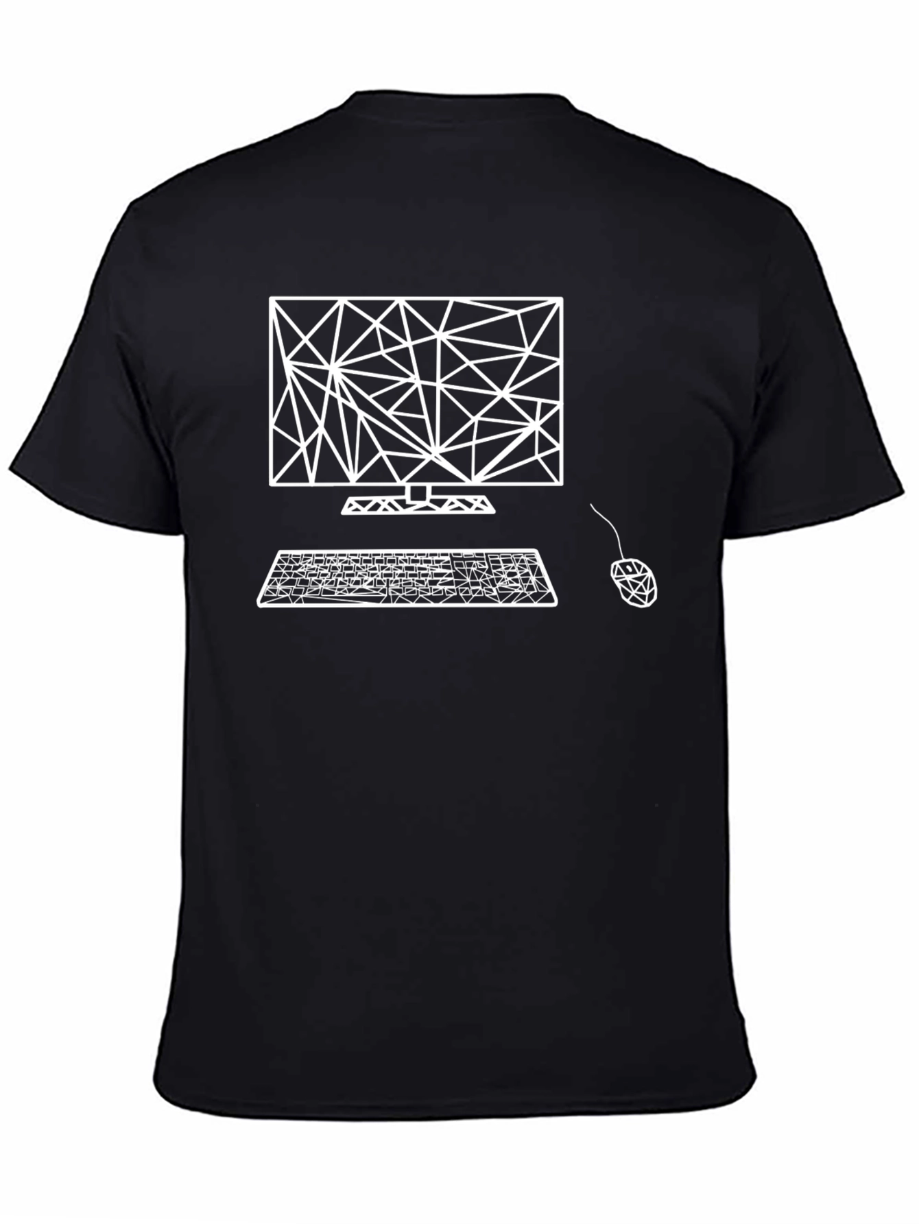 Geometric Computer Graphic Tee - Black