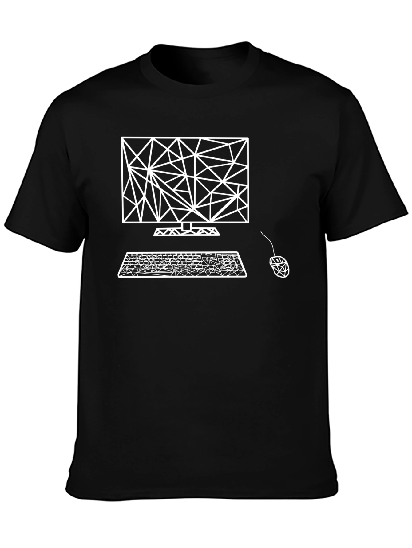 Geometric Computer Graphic Tee - Black