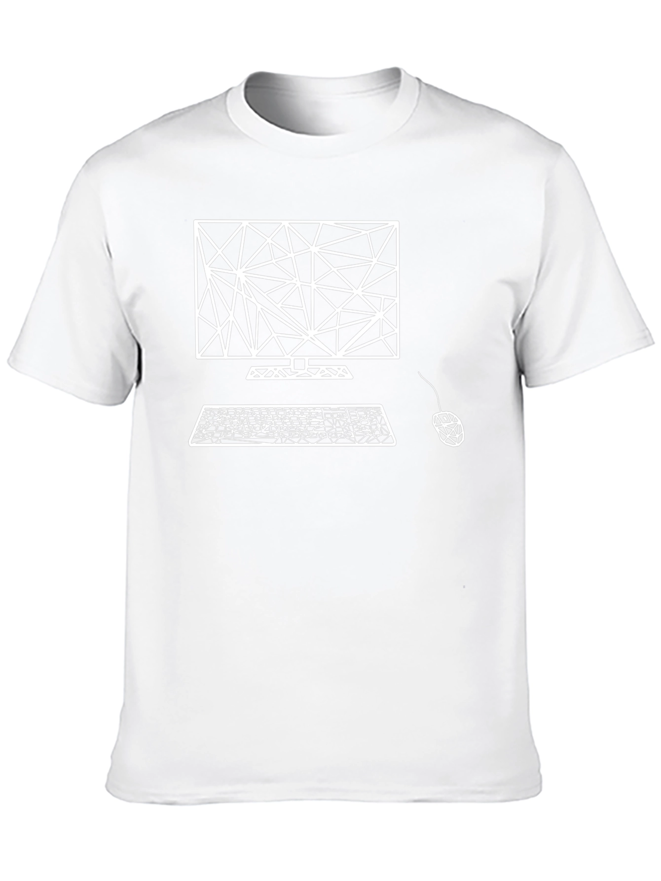 Geometric Computer Graphic Tee - Black