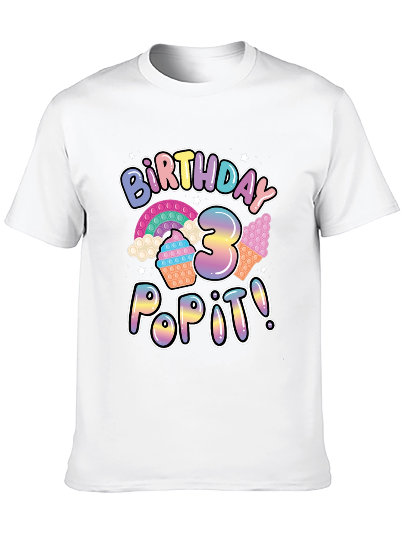 Birthday 3 Pop It T-Shirt Fun Party Wear