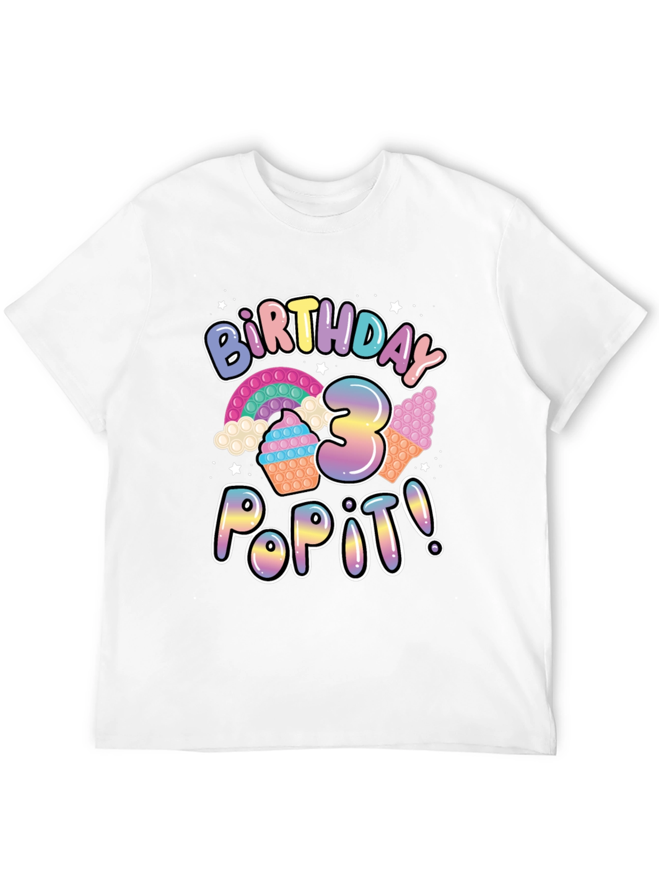 Birthday 3 Pop It T-Shirt Fun Party Wear