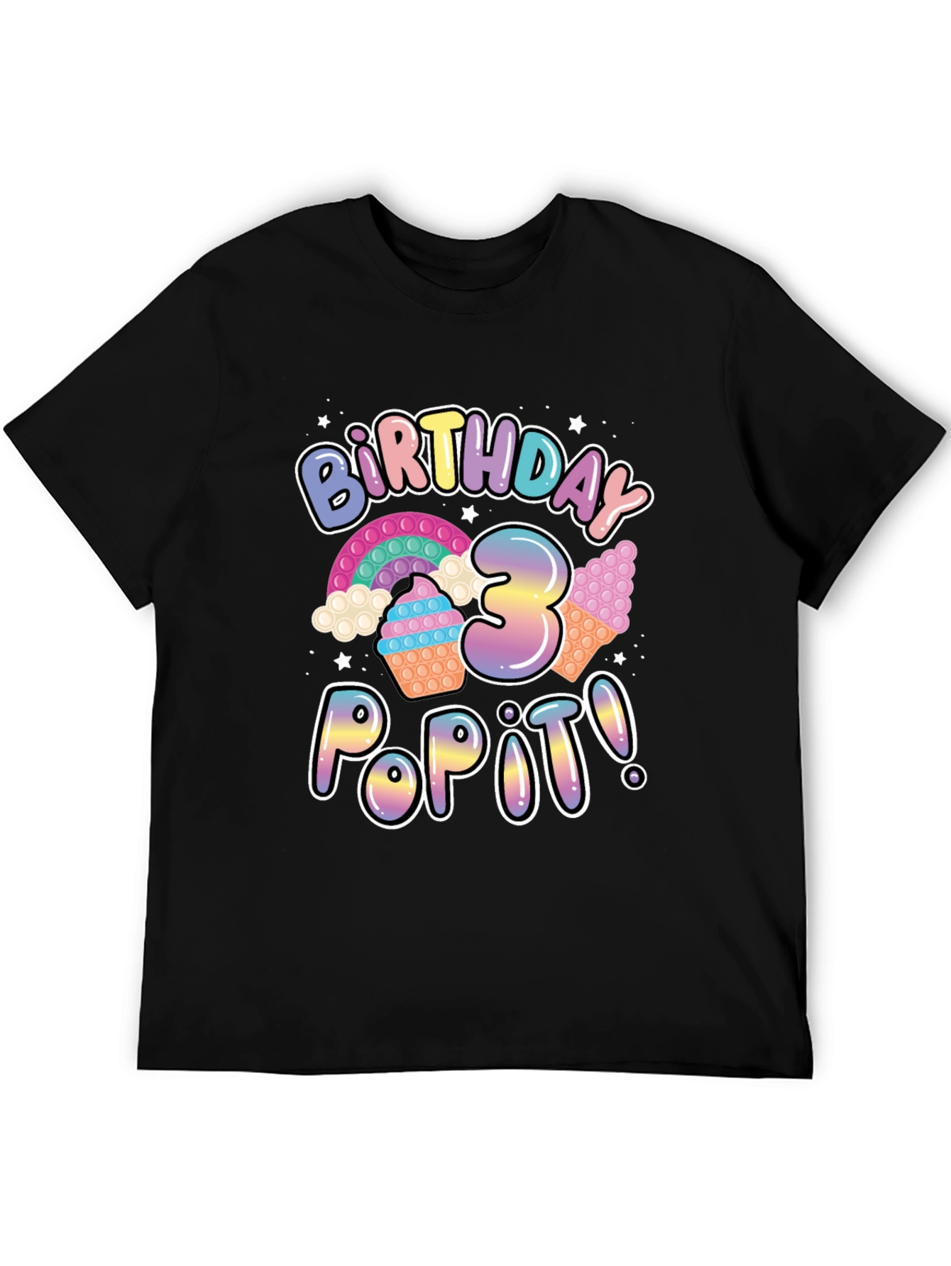 Birthday 3 Pop It T-Shirt Fun Party Wear