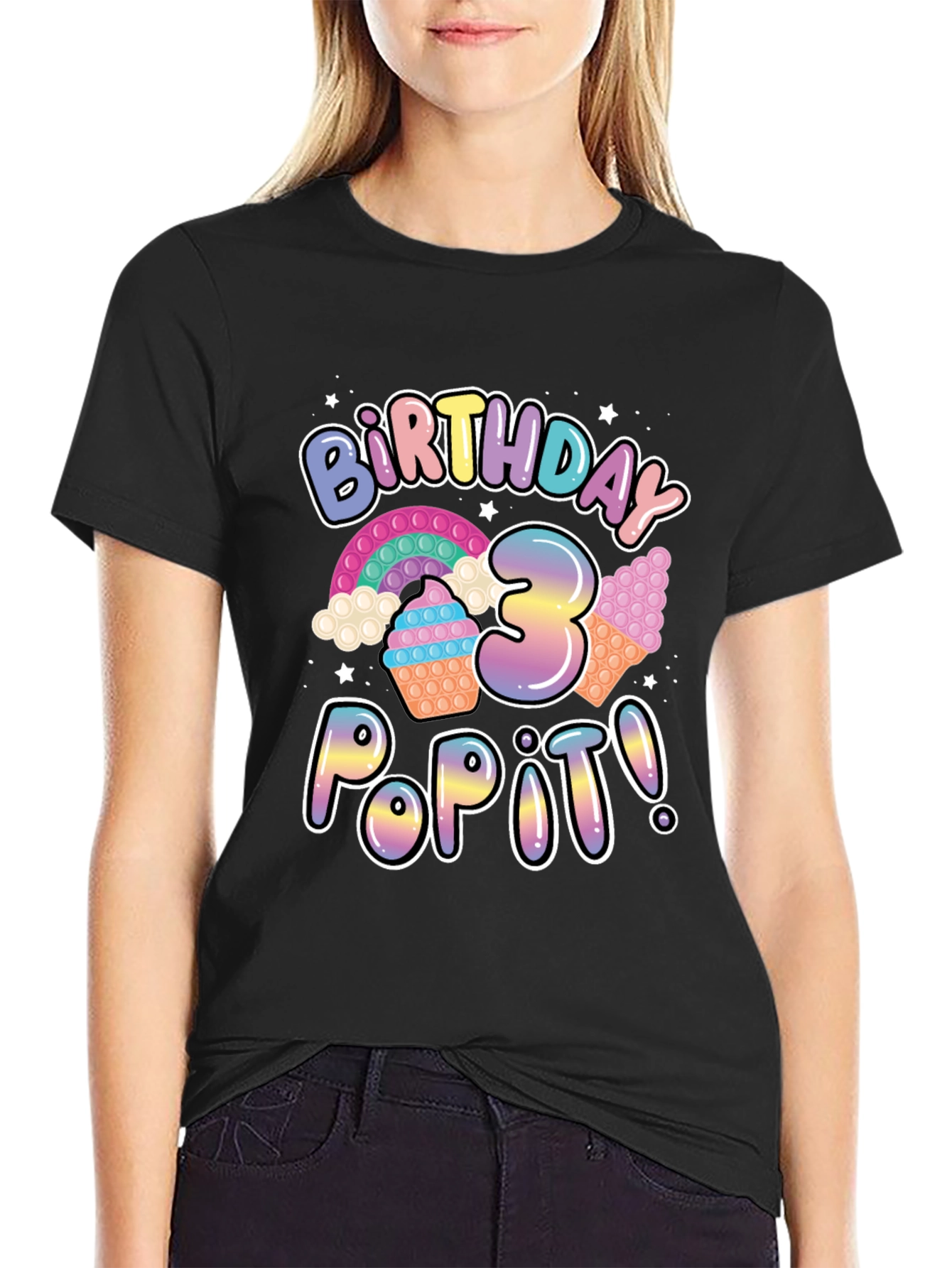 Birthday 3 Pop It T-Shirt Fun Party Wear