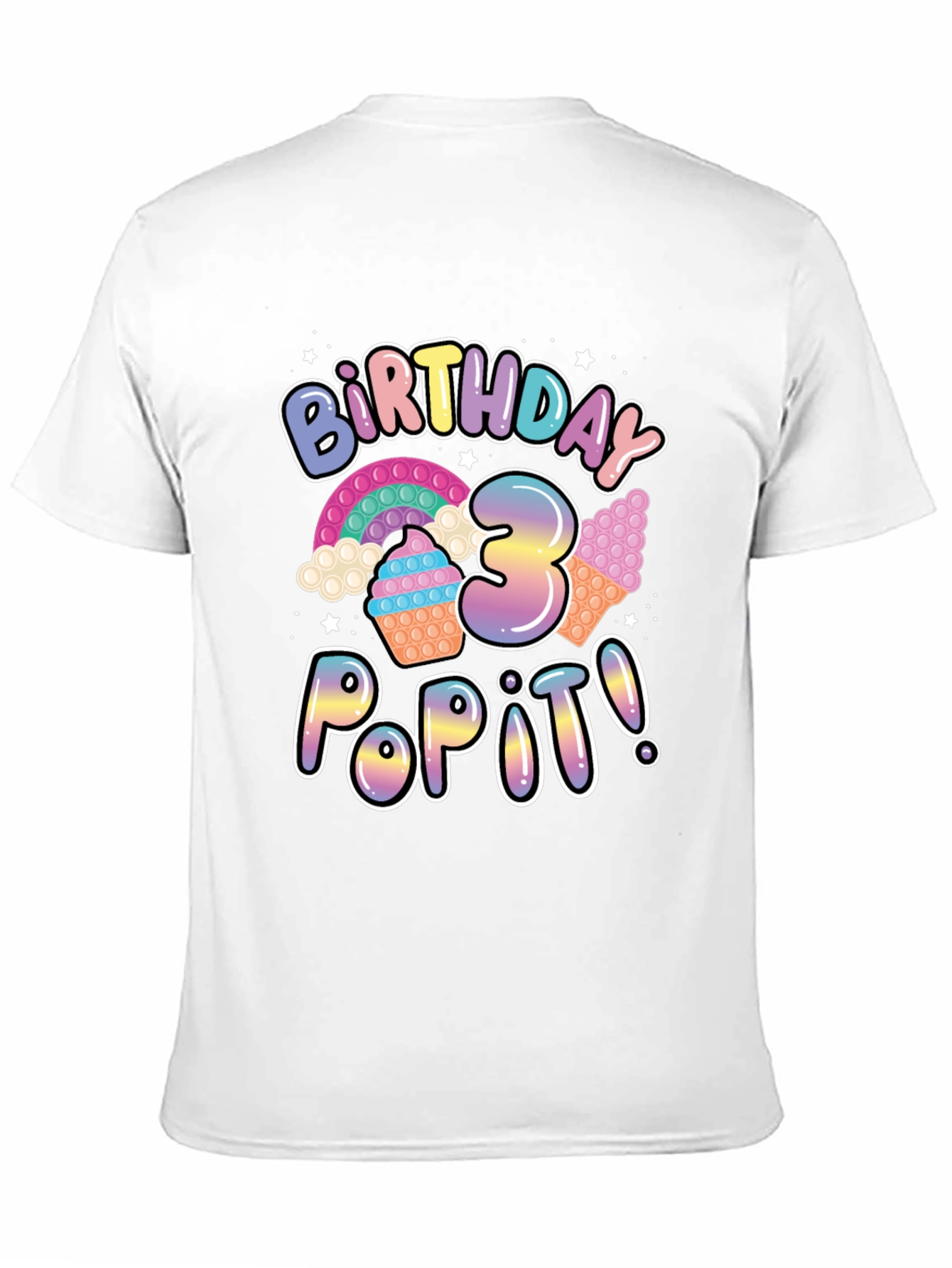 Birthday 3 Pop It T-Shirt Fun Party Wear