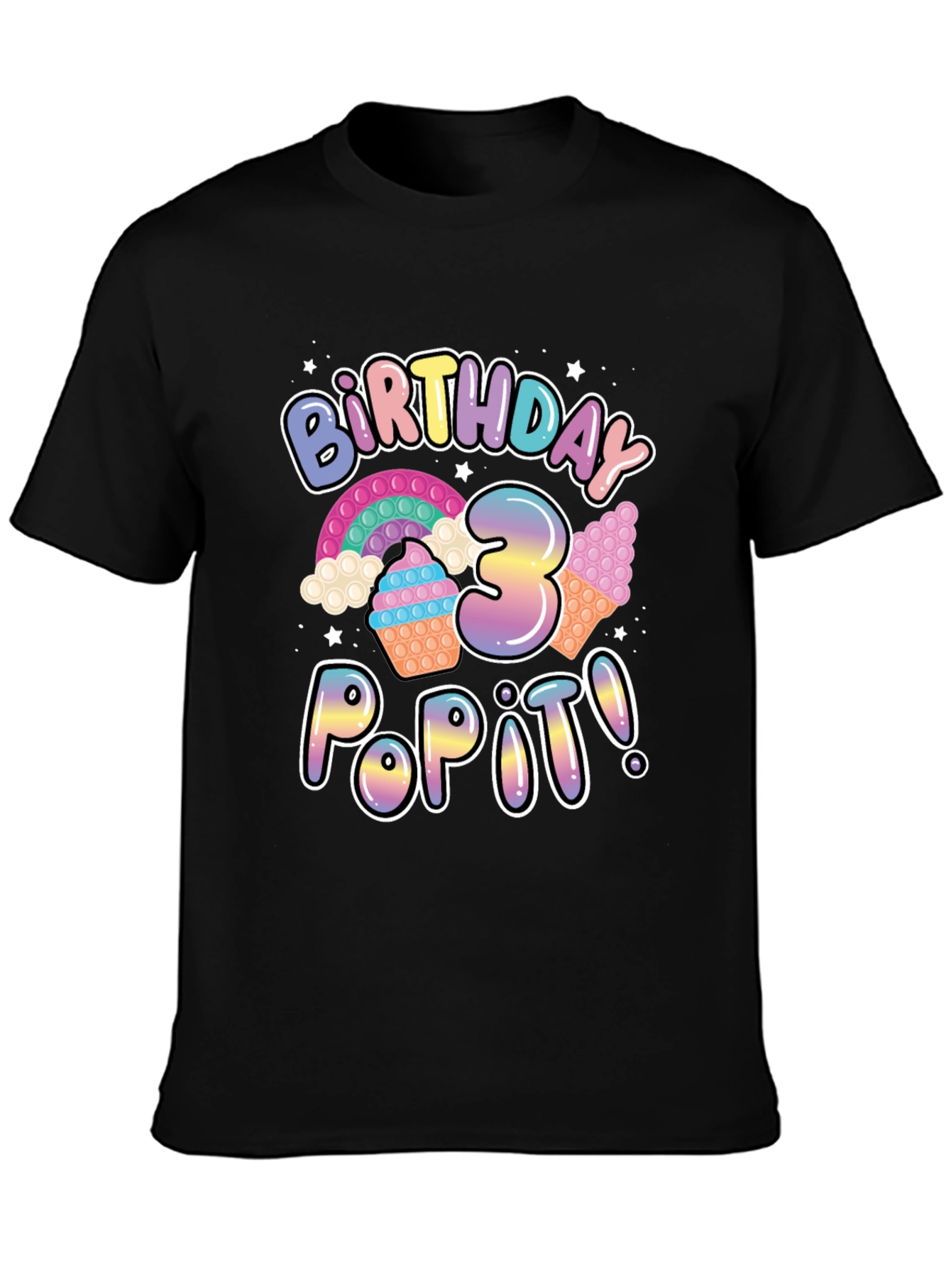 Birthday 3 Pop It T-Shirt Fun Party Wear