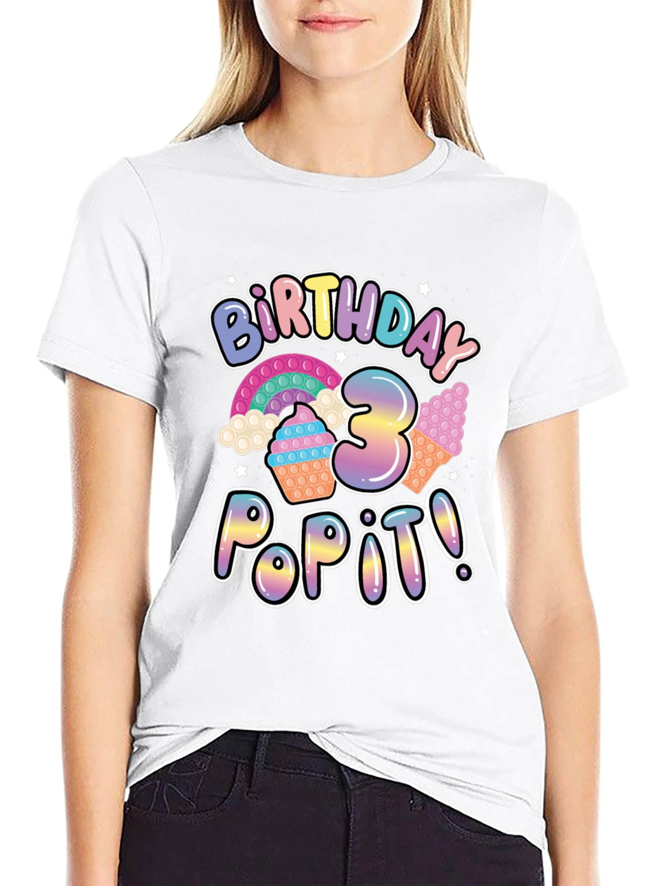 Birthday 3 Pop It T-Shirt Fun Party Wear