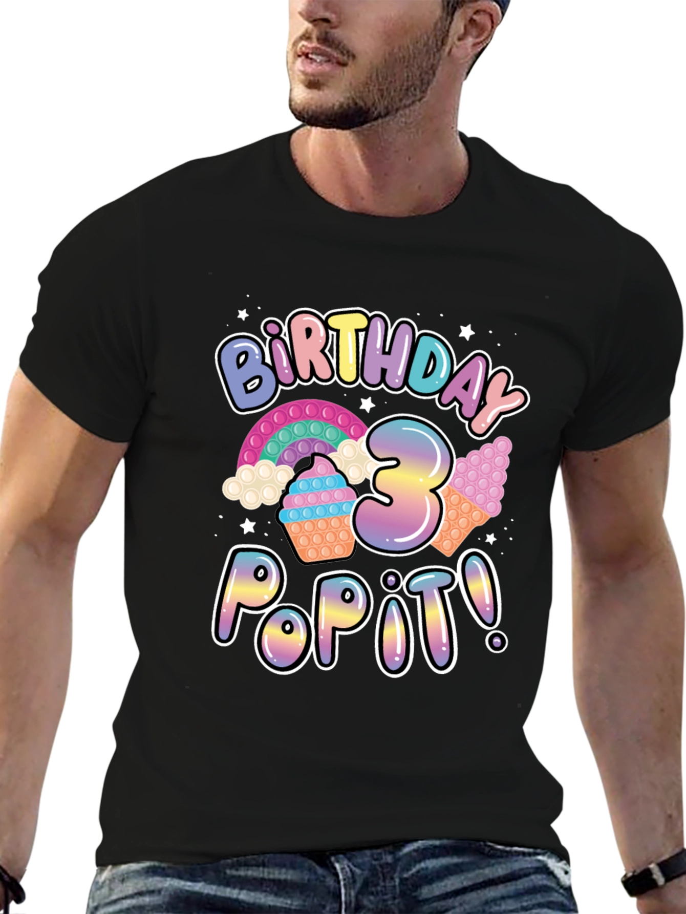Birthday 3 Pop It T-Shirt Fun Party Wear