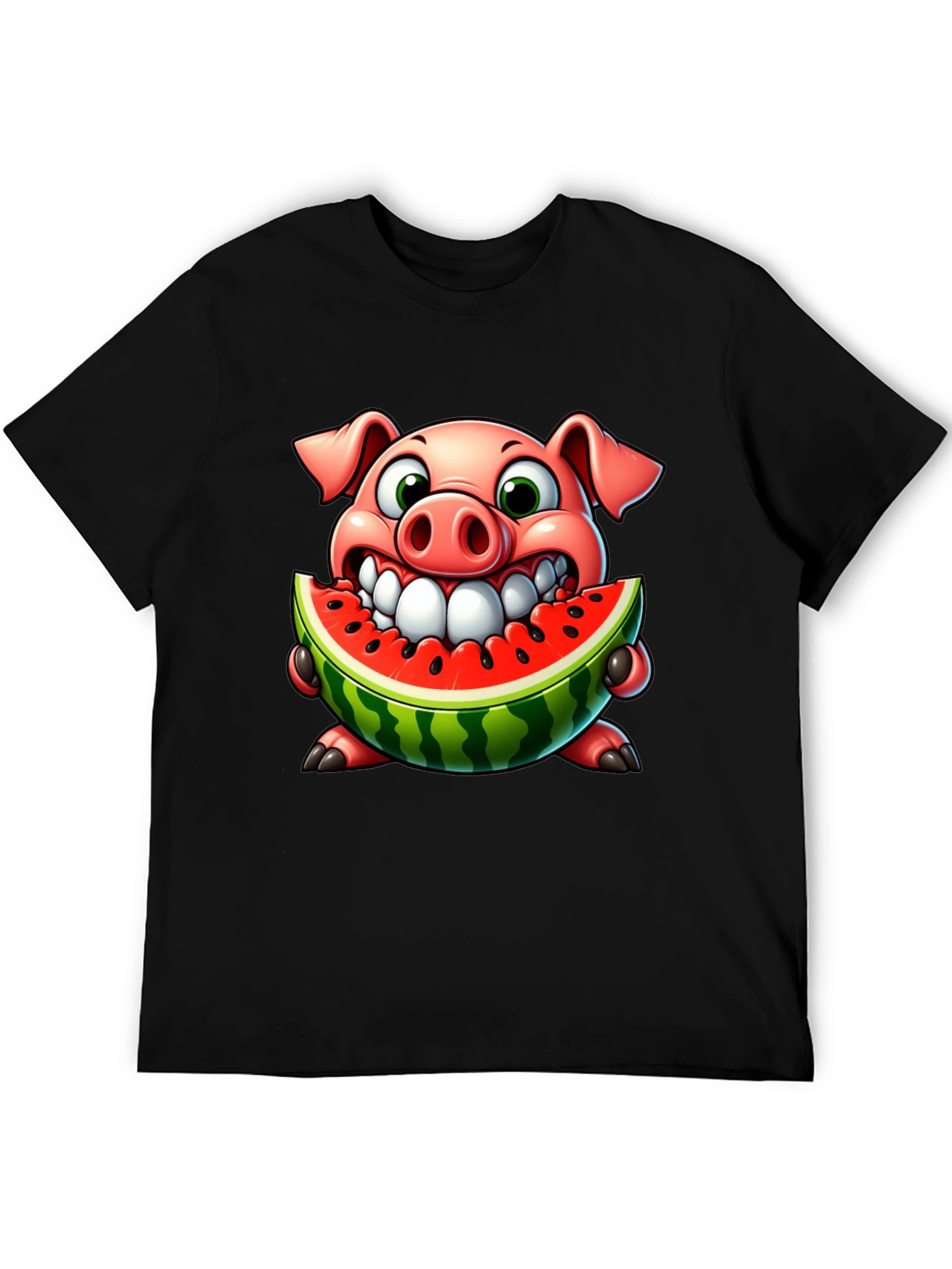 Pig Eating Watermelon Graphic Tee