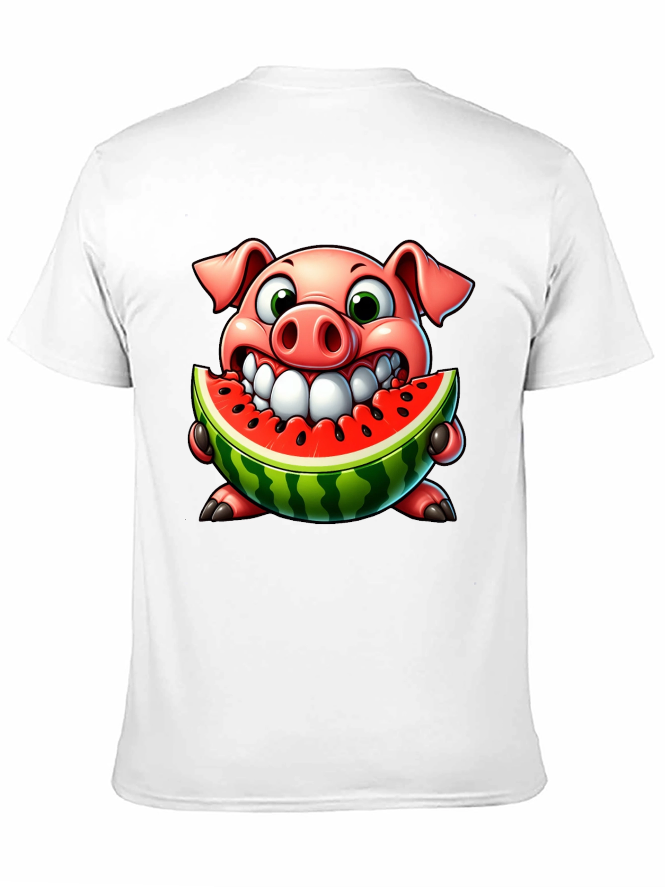 Pig Eating Watermelon Graphic Tee