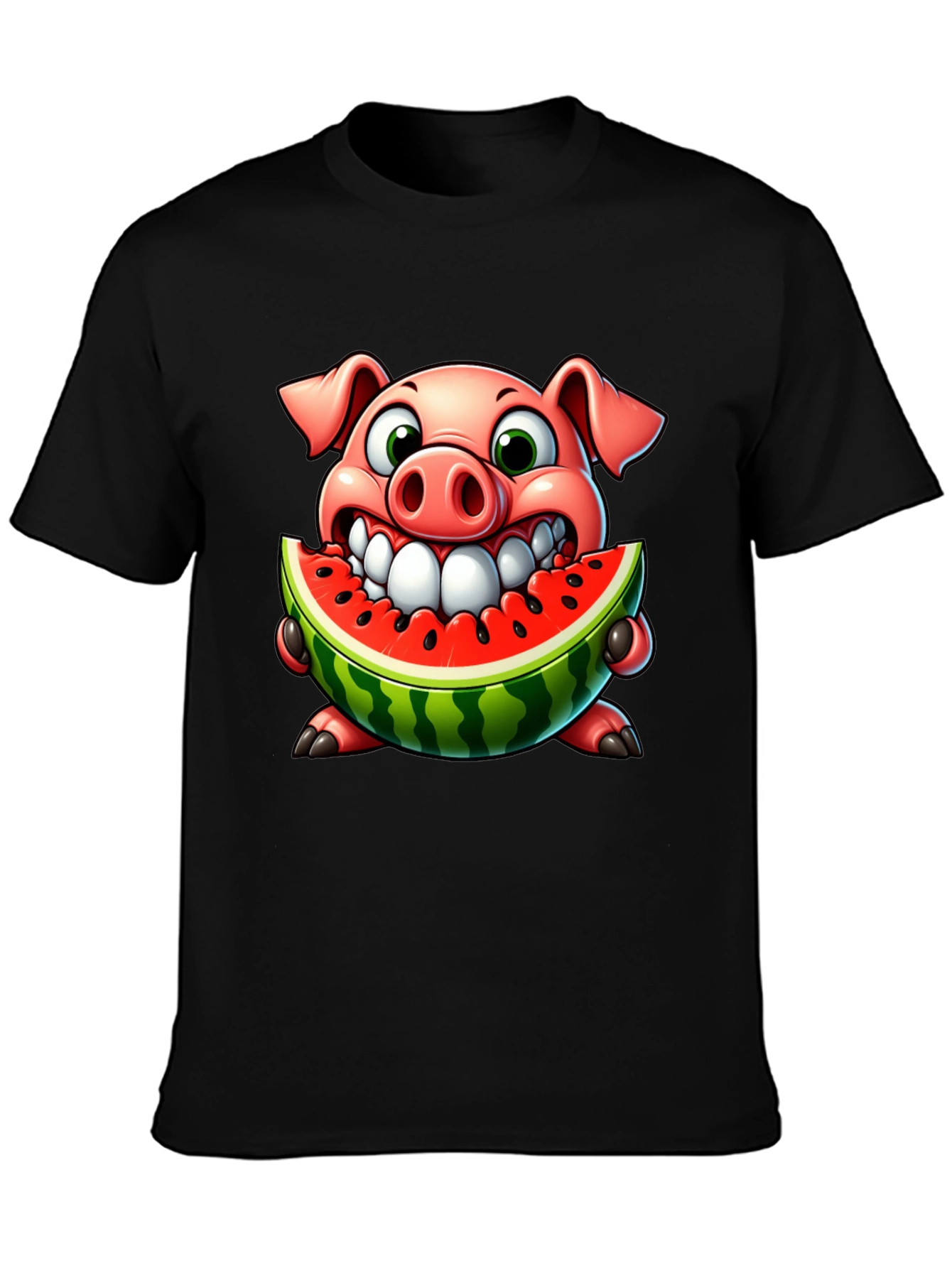 Pig Eating Watermelon Graphic Tee