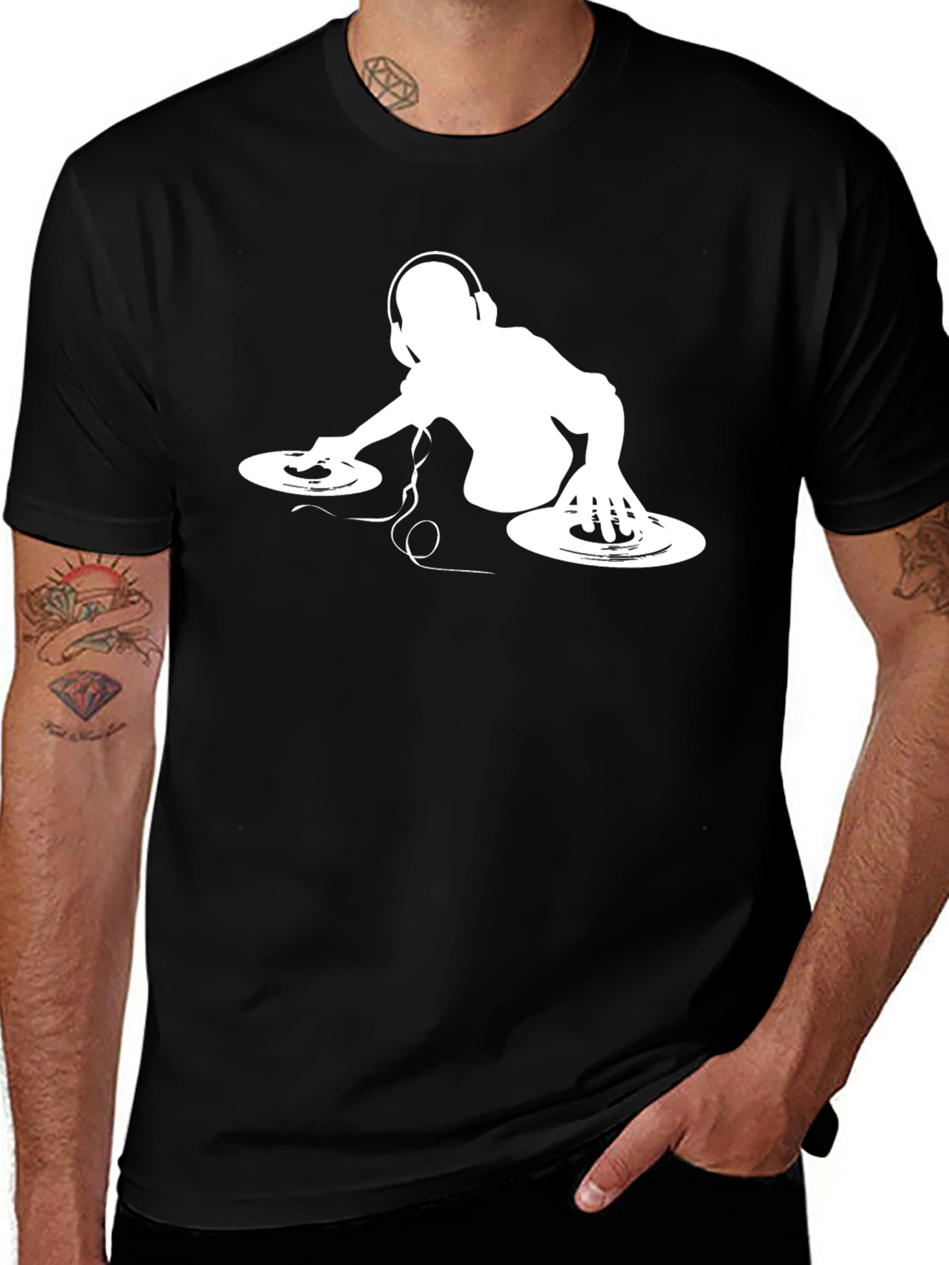 DJ Silhouette Graphic Tee - Black