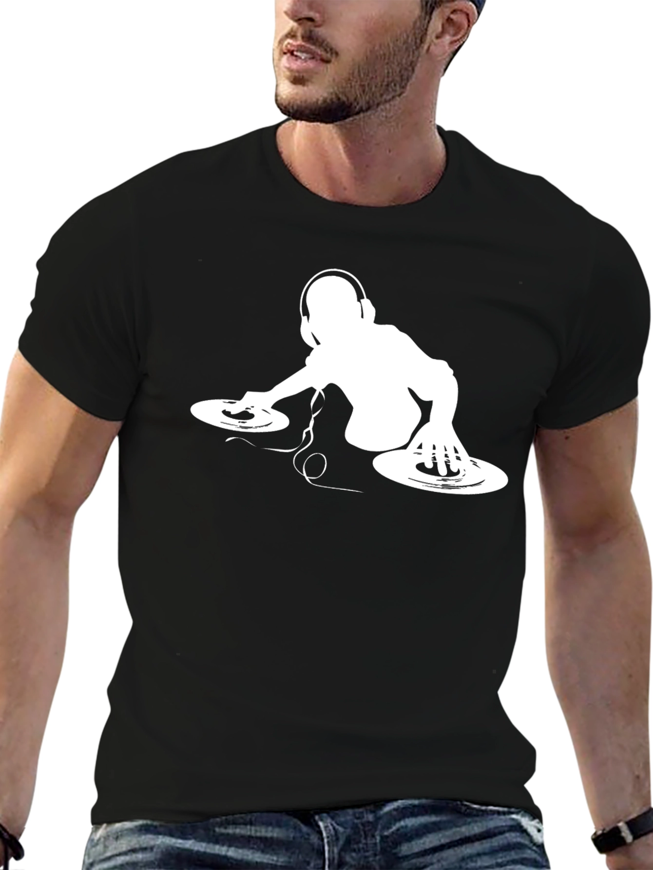 DJ Silhouette Graphic Tee - Black