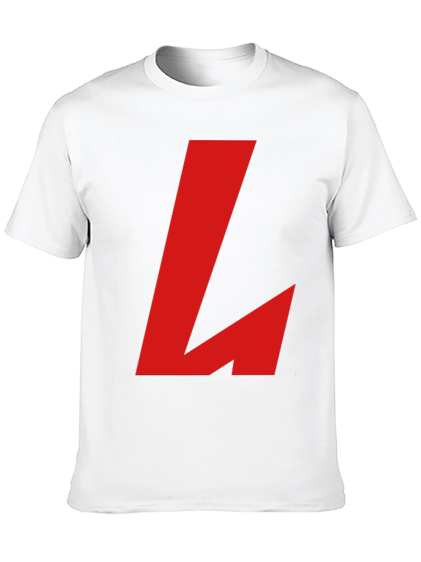 Bold Red L Graphic Black T-Shirt