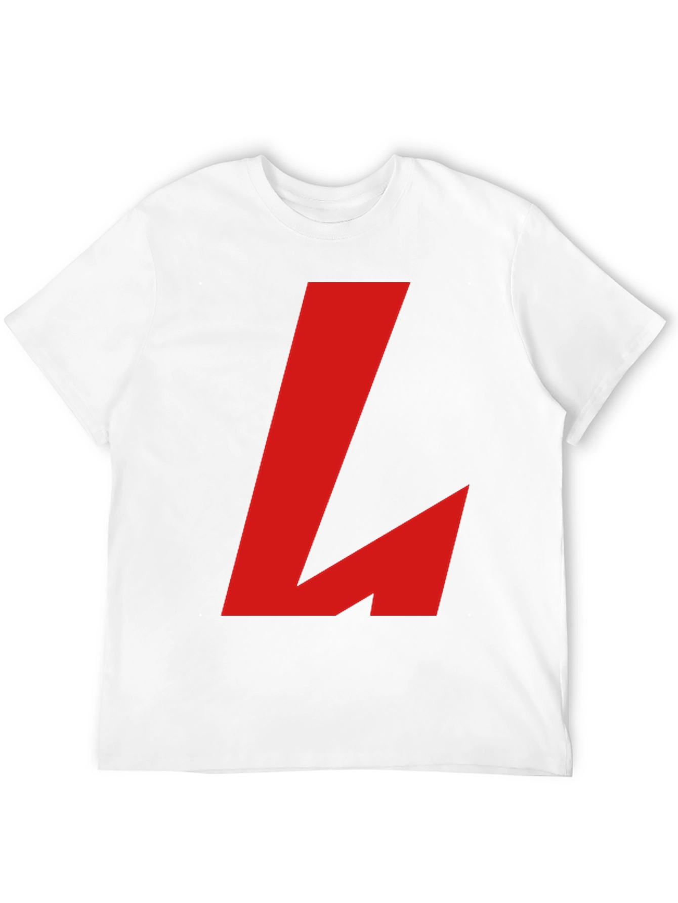 Bold Red L Graphic Black T-Shirt