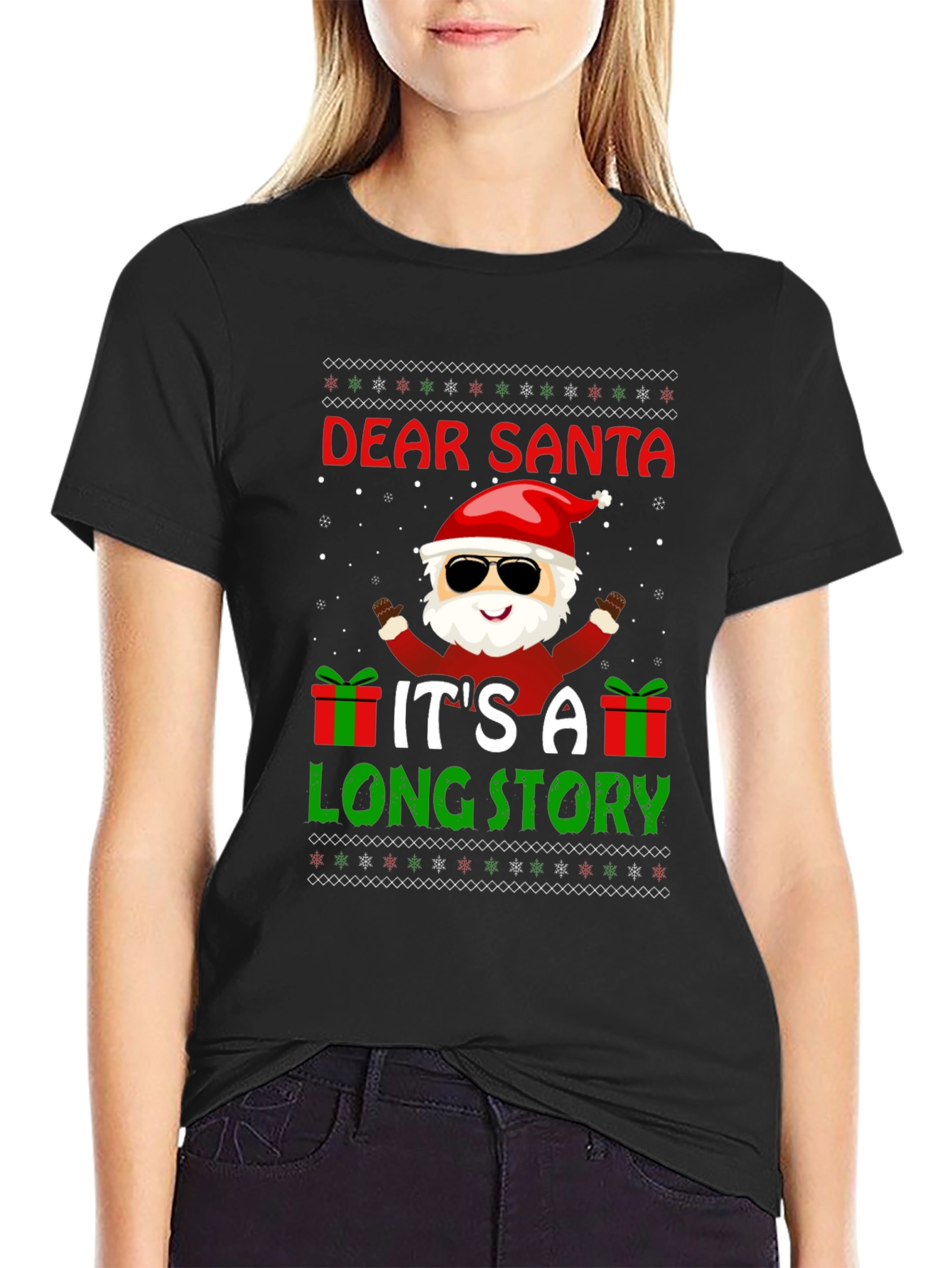 Dear Santa Funny Christmas Graphic T-Shirt