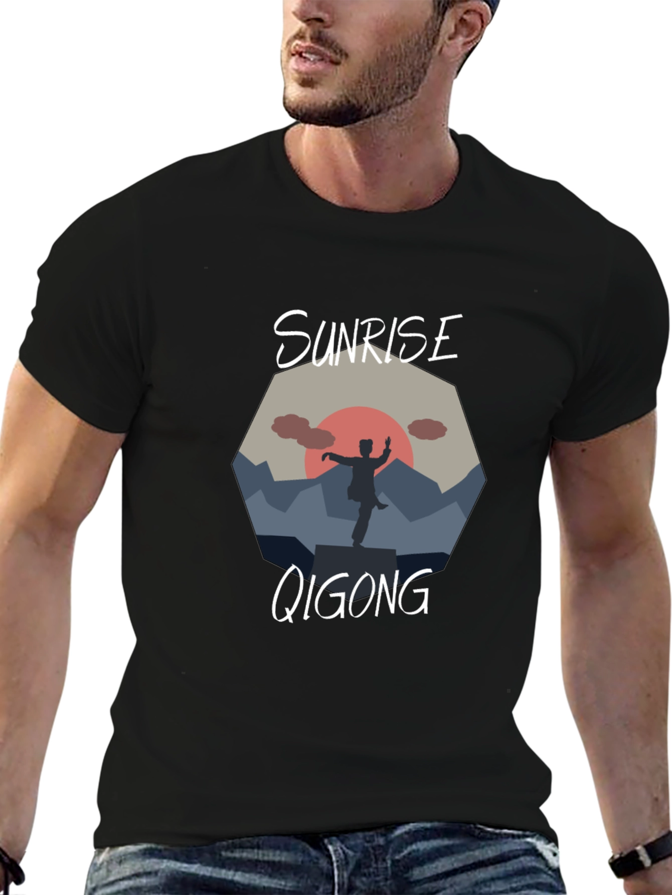 Sunrise Qigong T-Shirt - Meditative Design