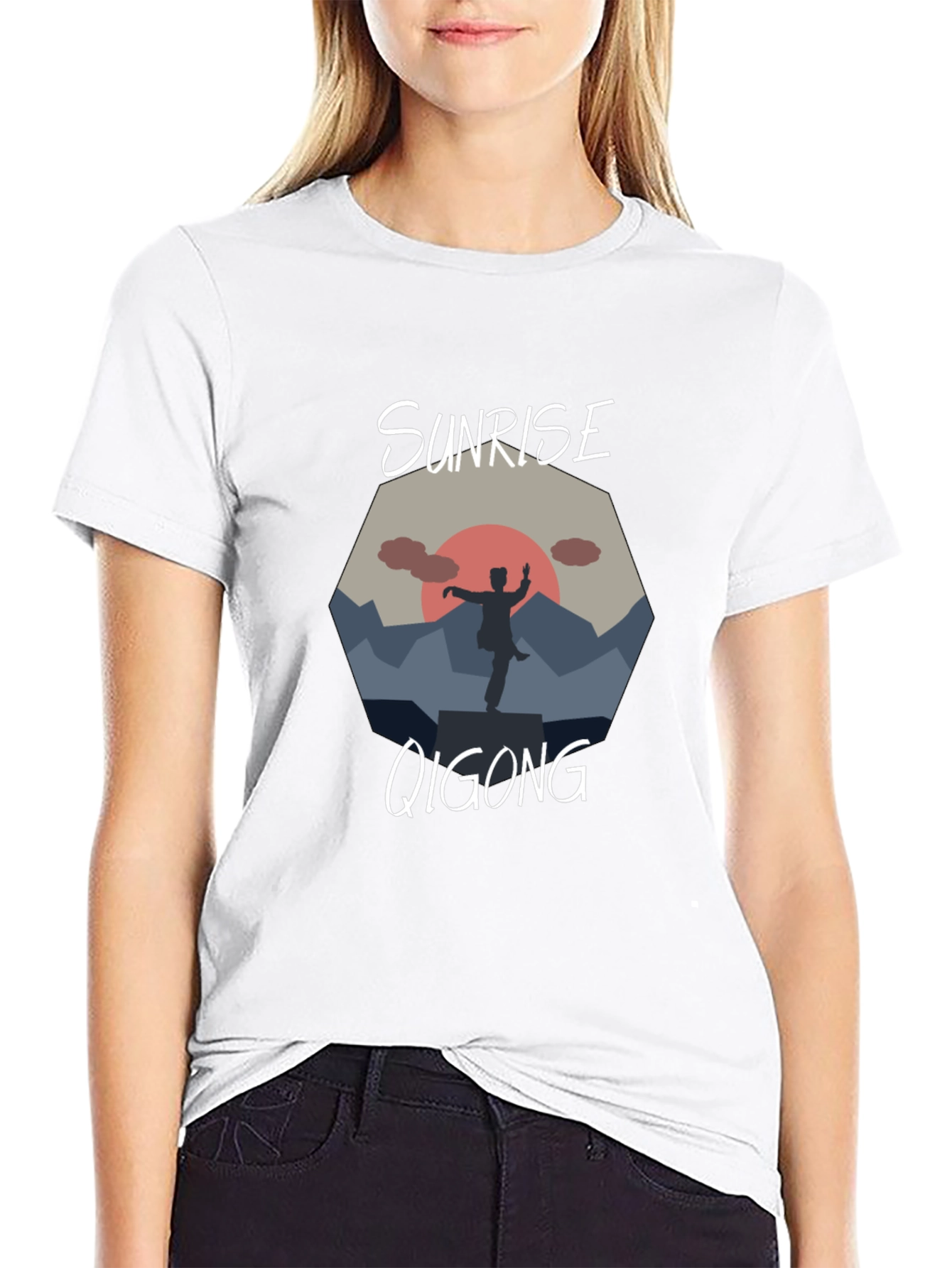 Sunrise Qigong T-Shirt - Meditative Design