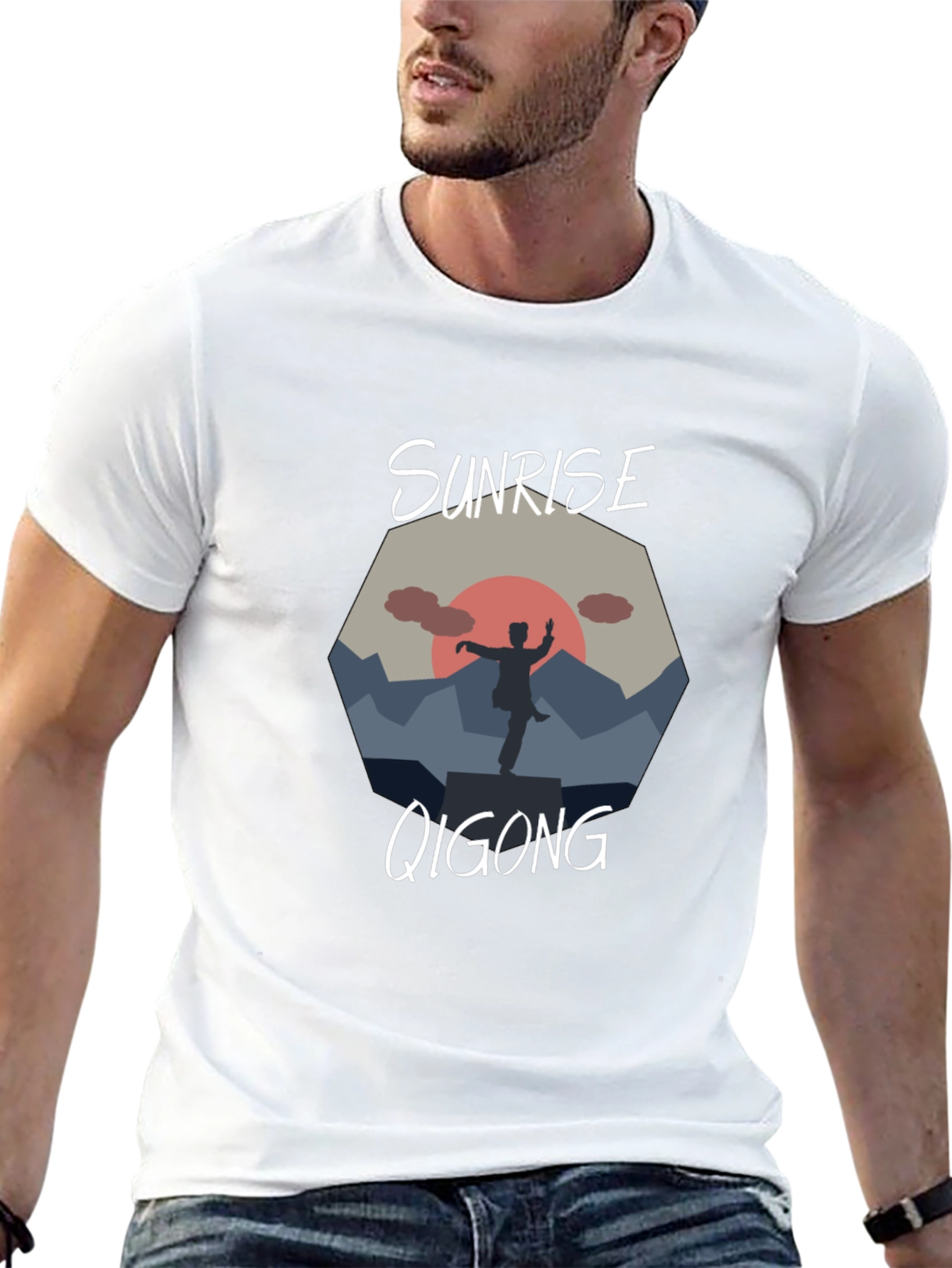 Sunrise Qigong T-Shirt - Meditative Design