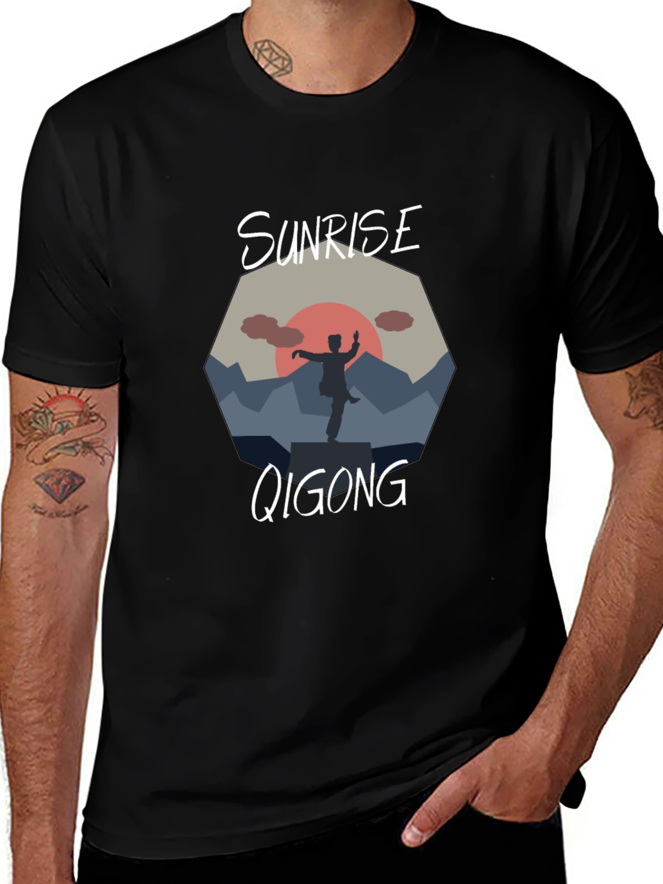 Sunrise Qigong T-Shirt - Meditative Design