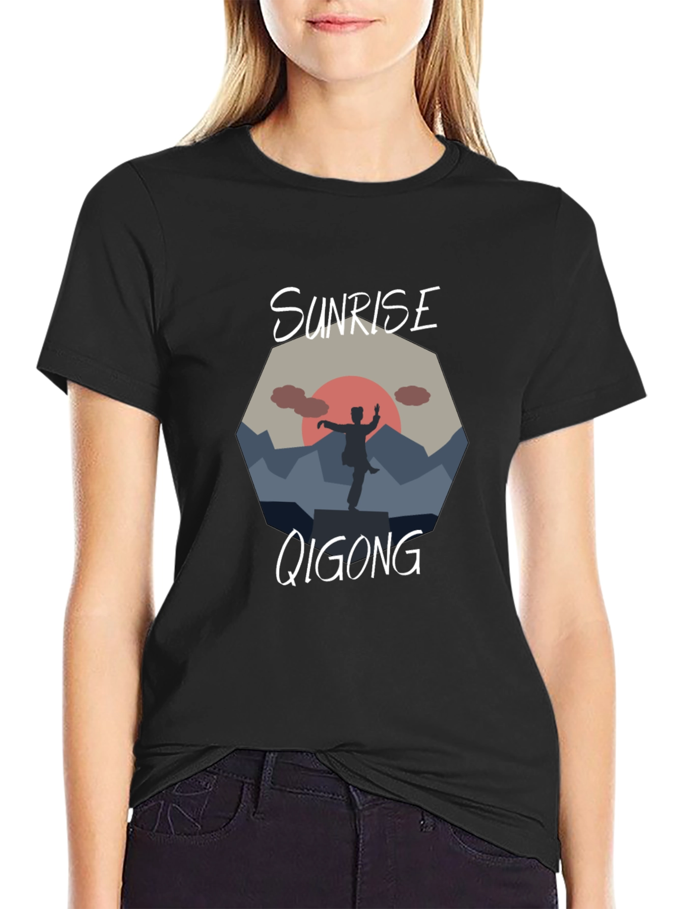 Sunrise Qigong T-Shirt - Meditative Design