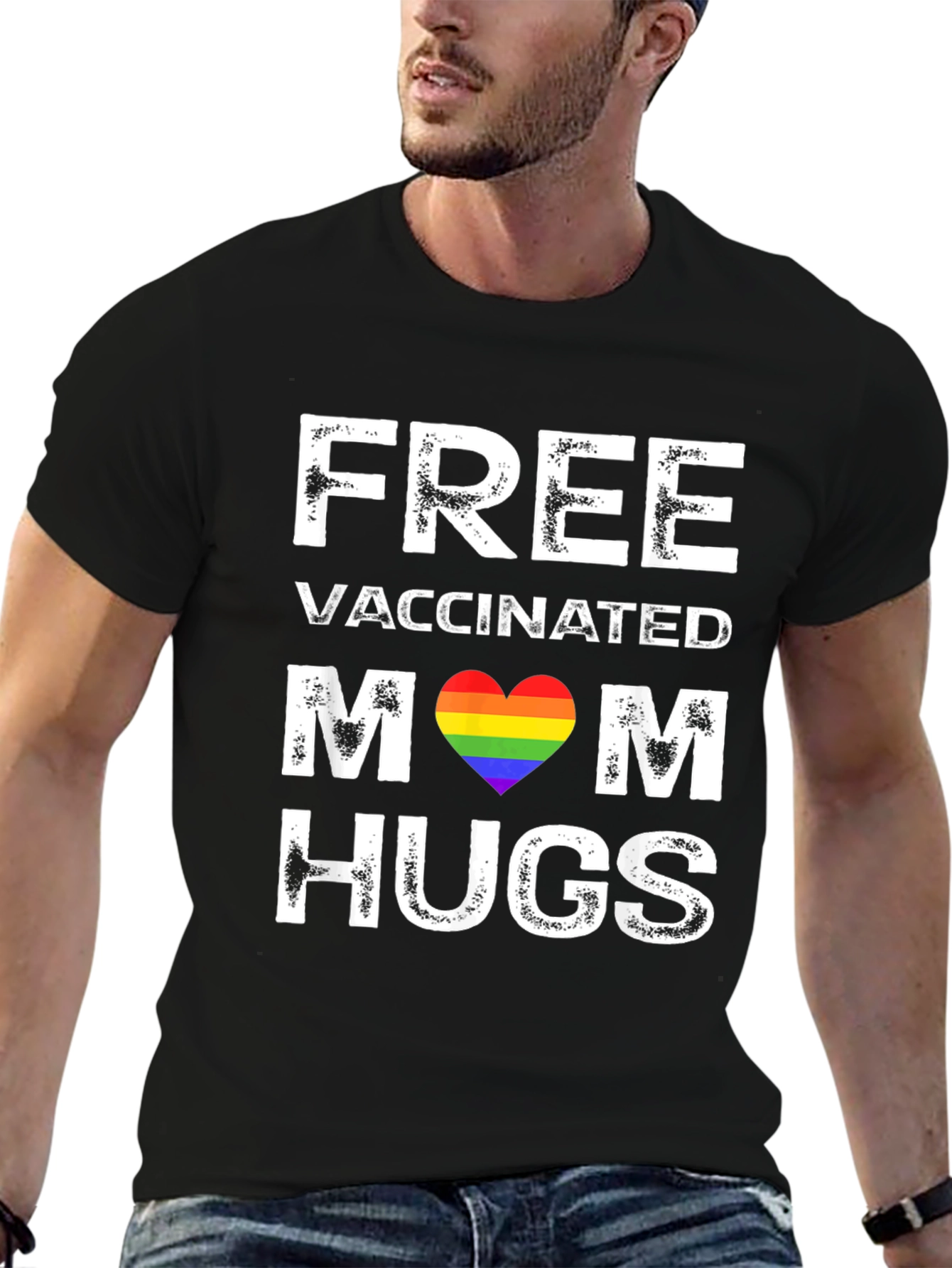 Free Vaccinated Mom Hugs T-Shirt LGBTQ Pride