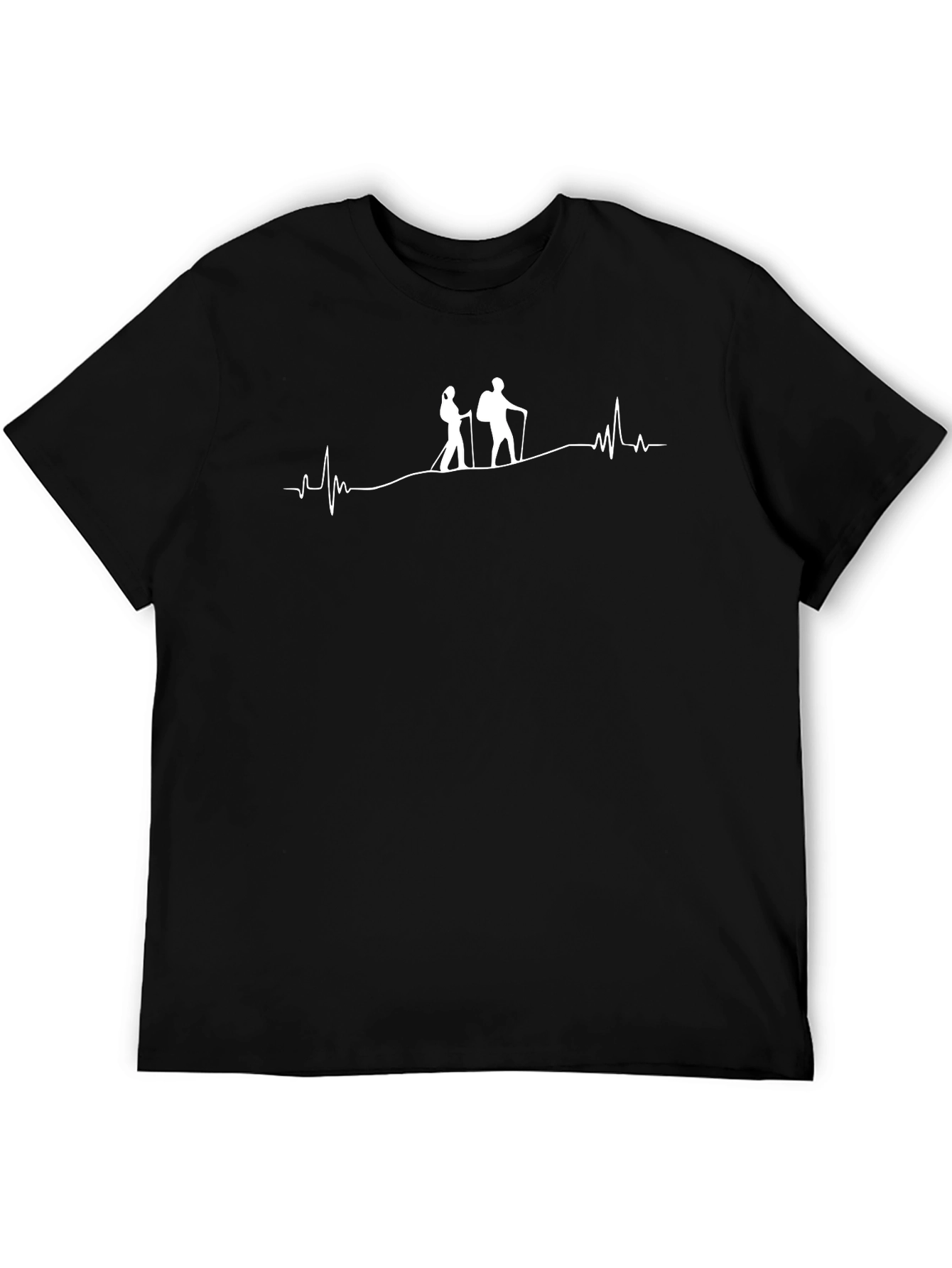 Hiking Heartbeat Tee - Black Graphic T-Shirt