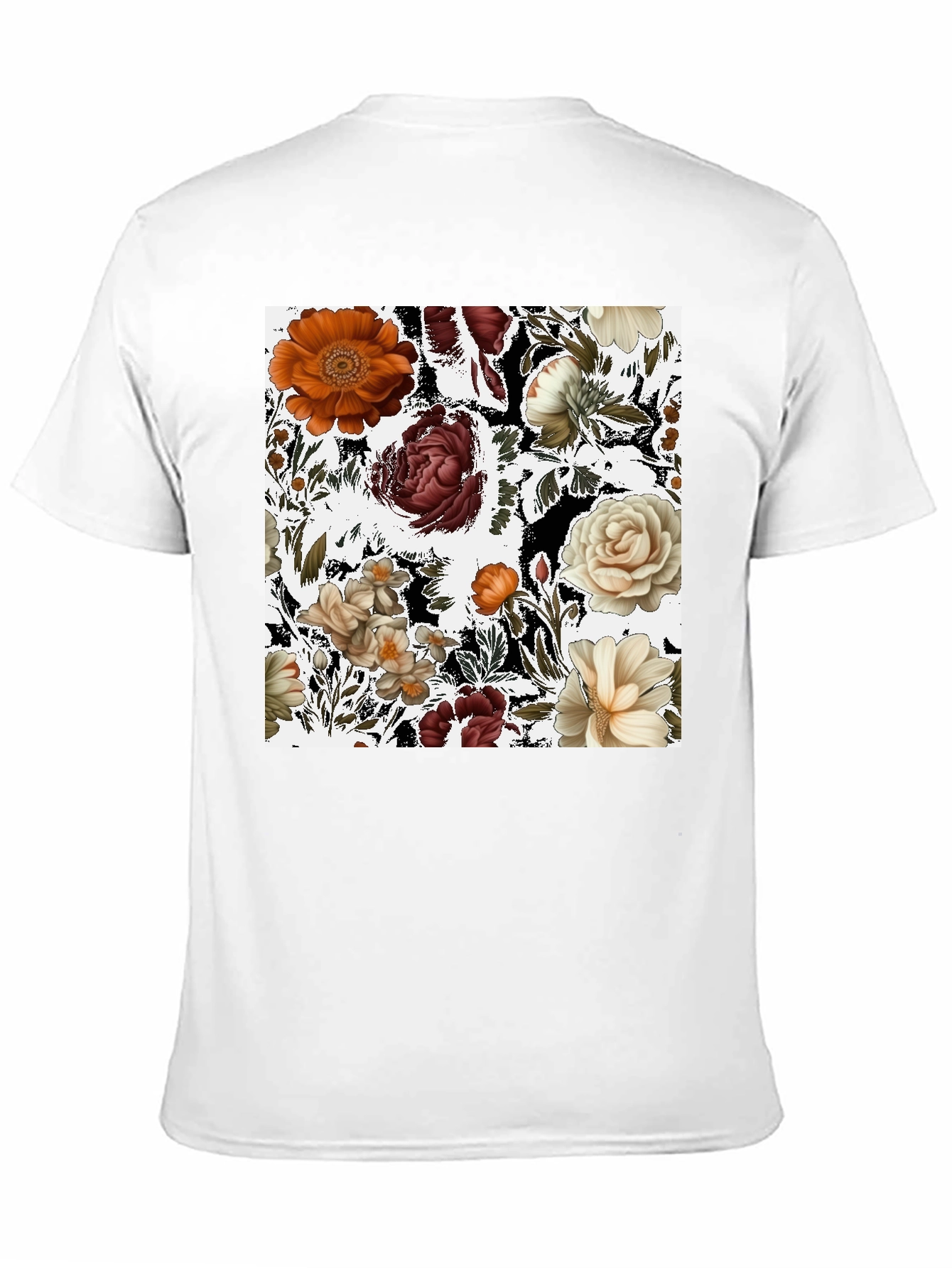 Floral Print Black T-Shirt