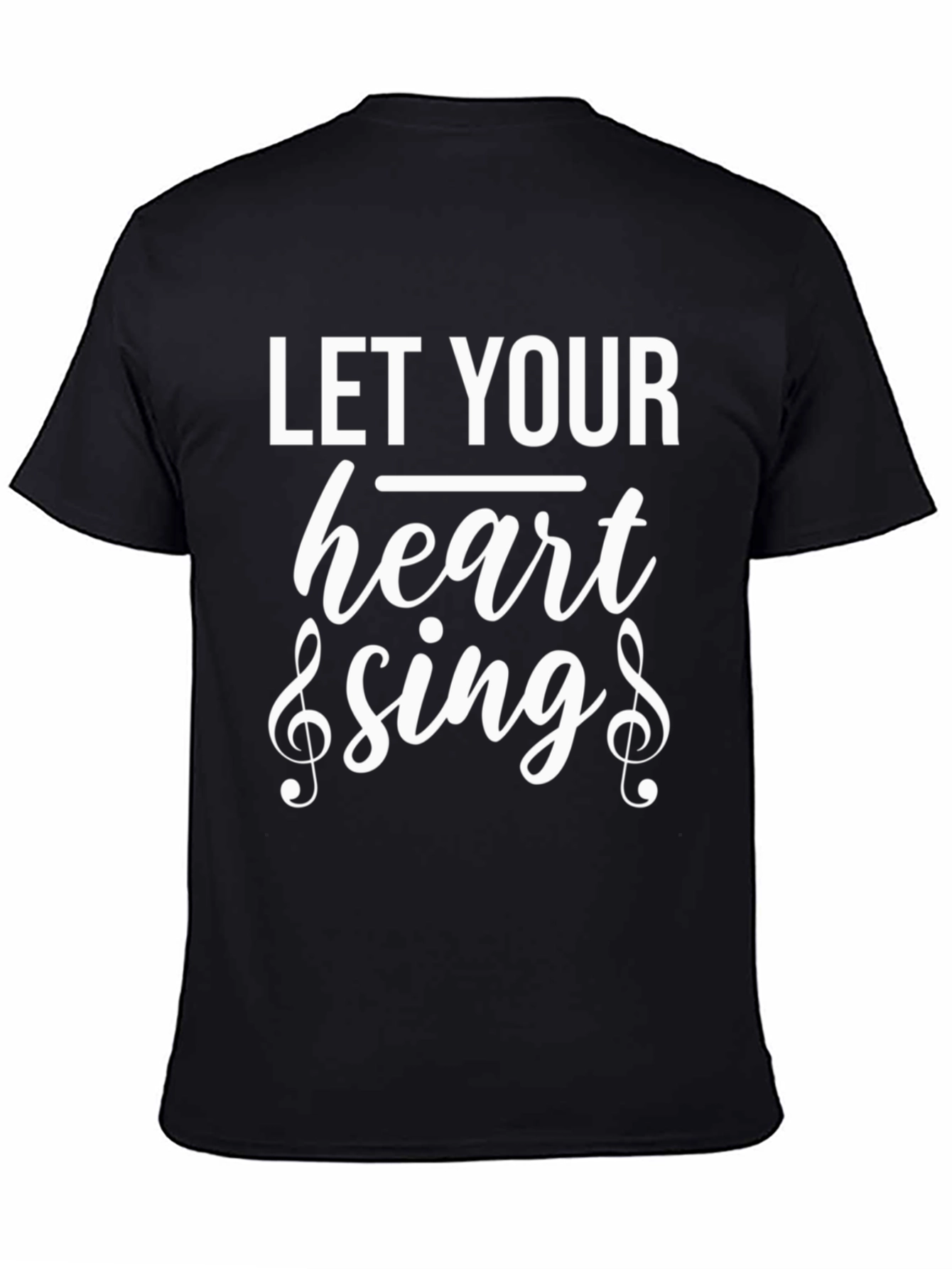 Let Your Heart Sing Black Graphic T-Shirt