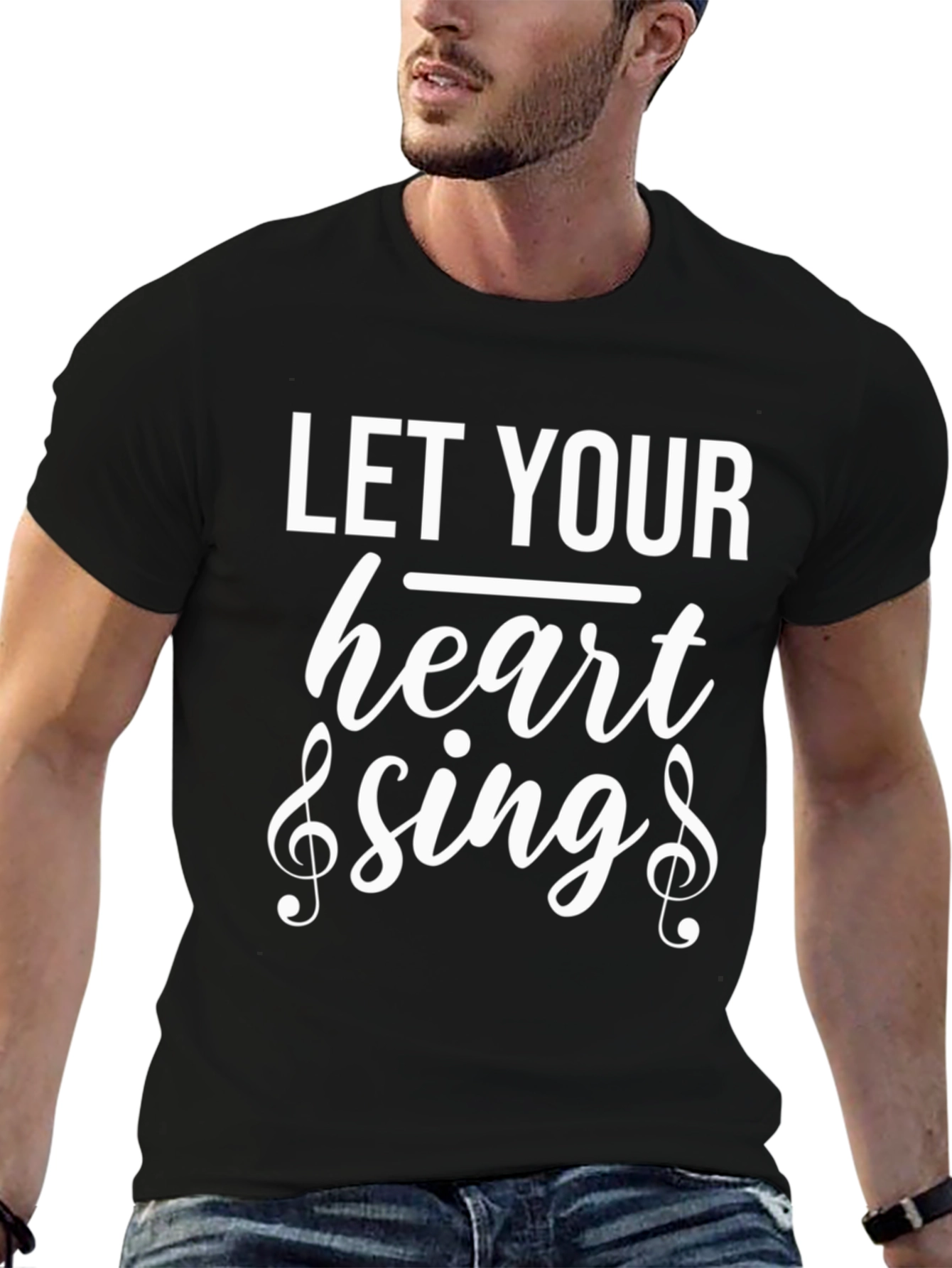 Let Your Heart Sing Black Graphic T-Shirt