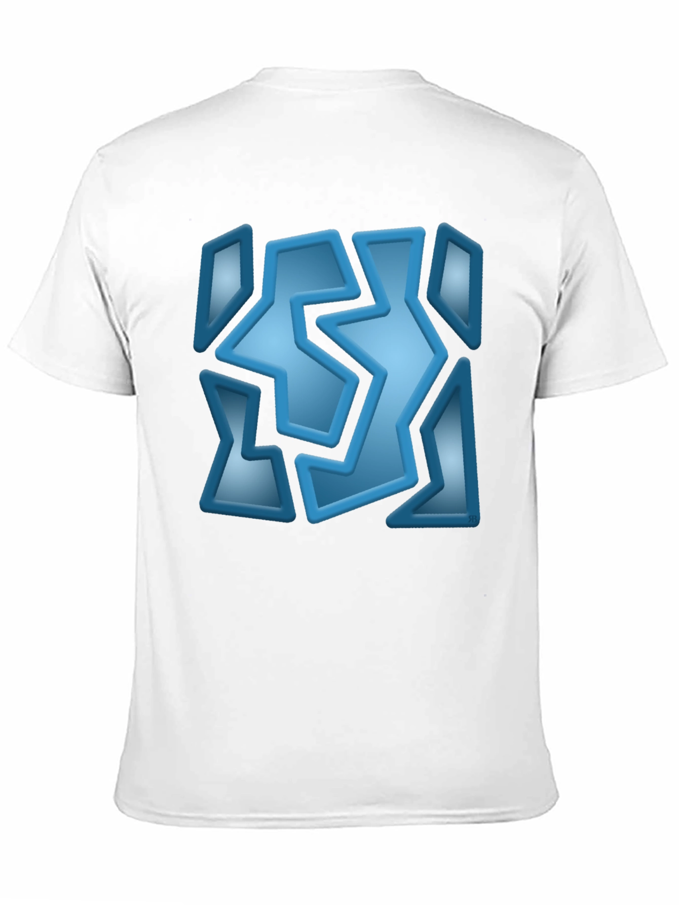 Abstract Blue Graphic Print Black T-Shirt