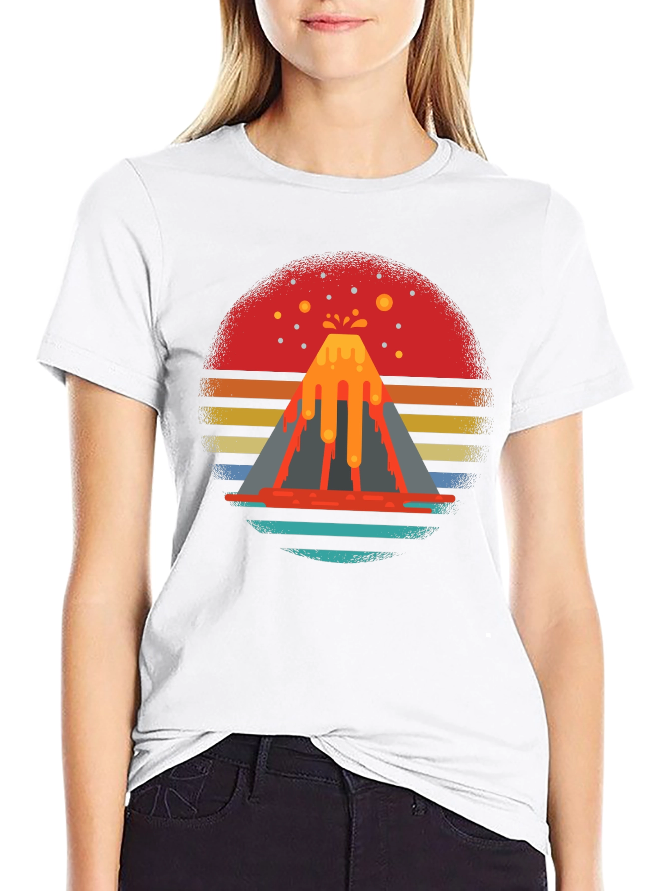 Retro Volcano T-Shirt - Lava Peak Graphic Tee