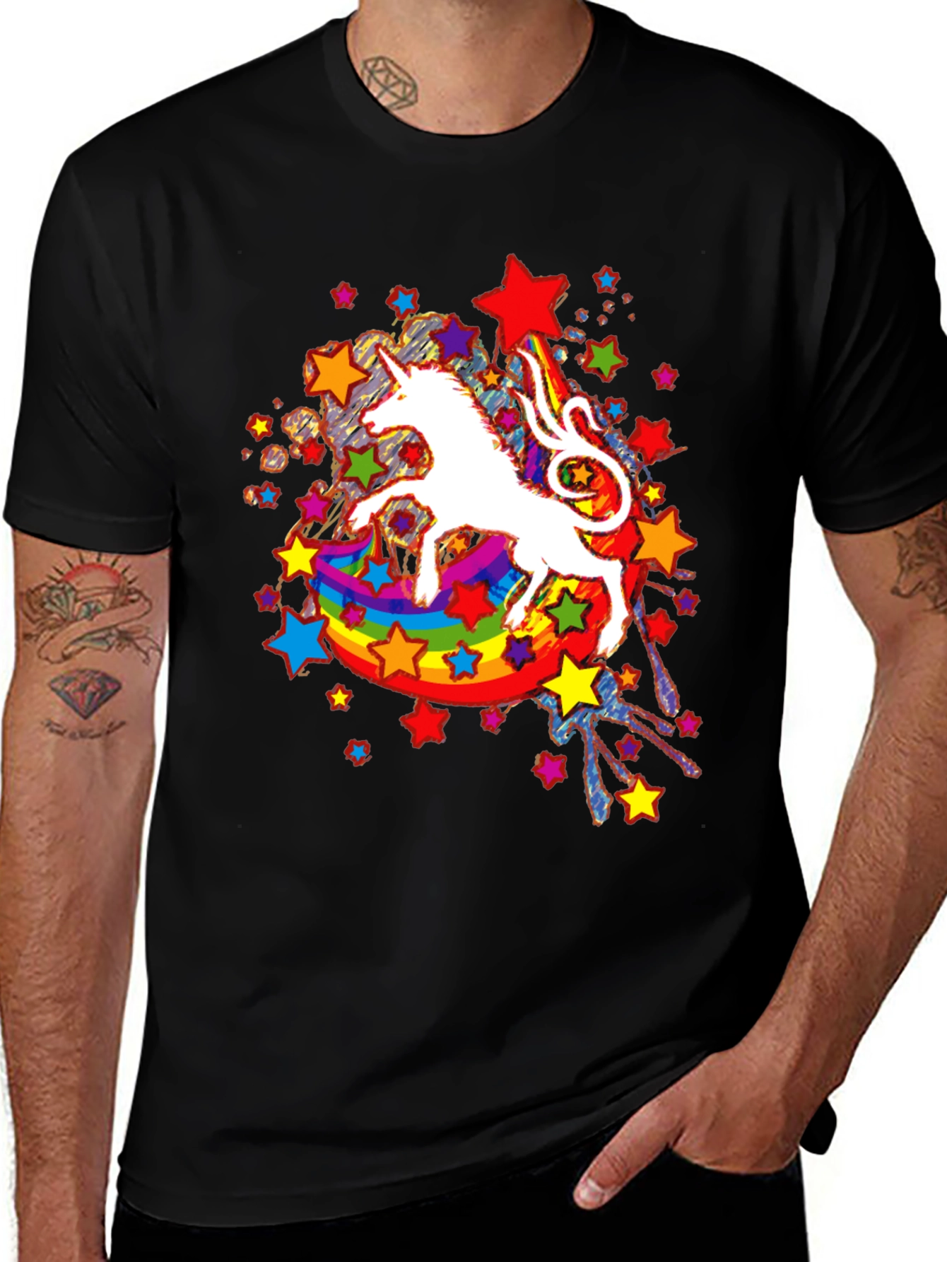 Unicorn Rainbow Star Graphic Tee